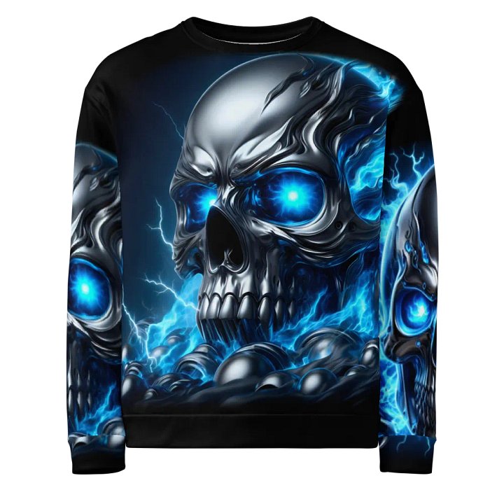Electric Blue Skull All-Over Print - Unisex Sweatshirt #5 product image (1)
