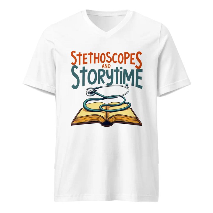 Stethoscopes and Storytime V-Neck Tee product image (1)