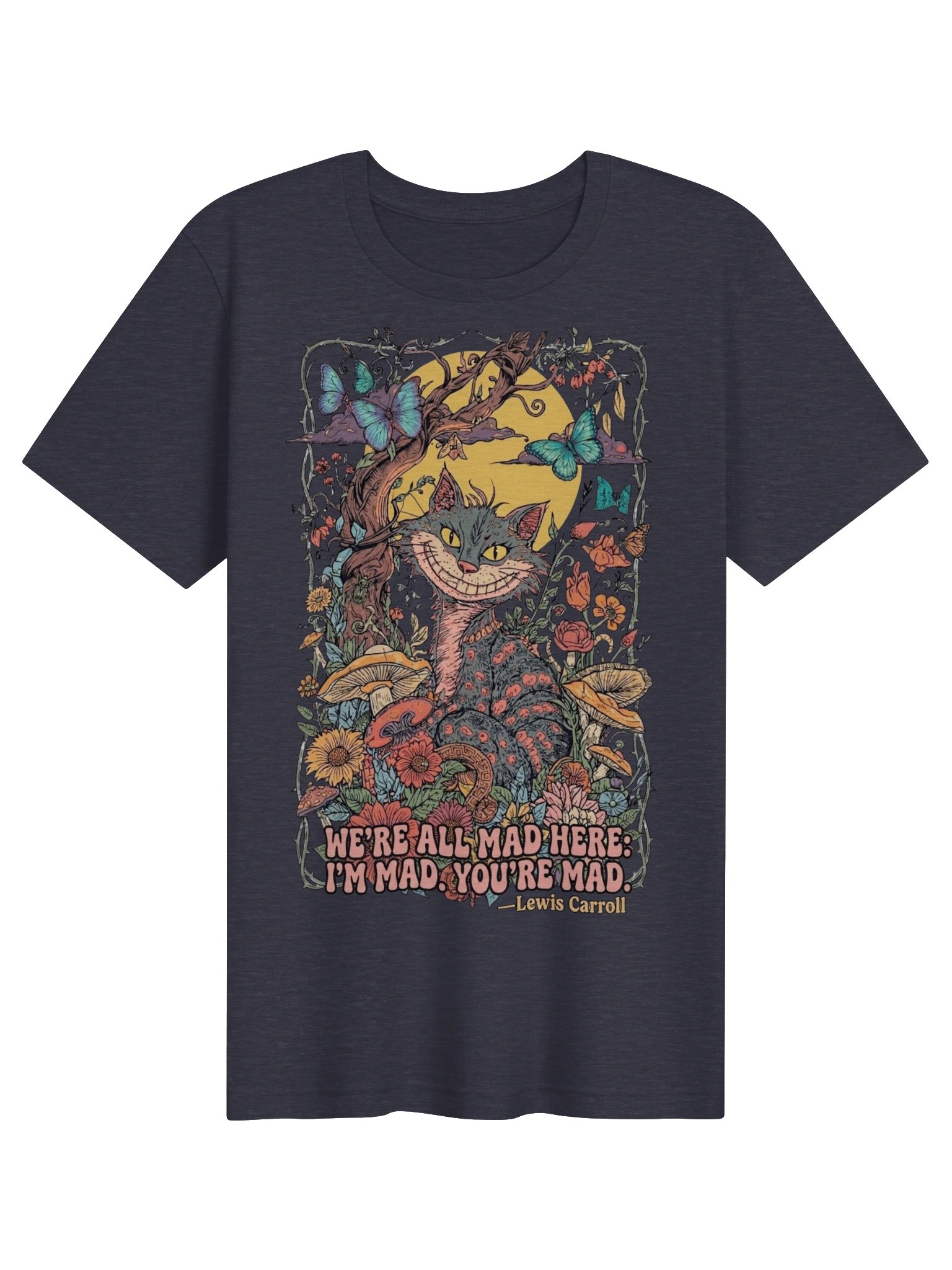 Cheshire Cat Tee, Psychedelic Alice in Wonderland Literary Fantasy Graphic product image (2)
