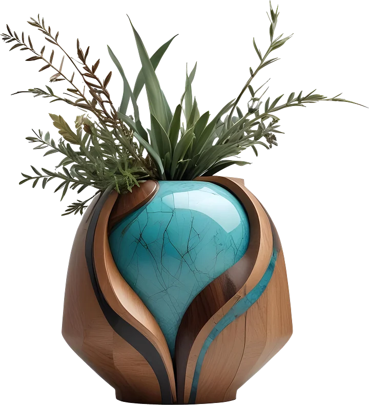 Collection song of the waves Art Deco Vase, PNG product image (1)