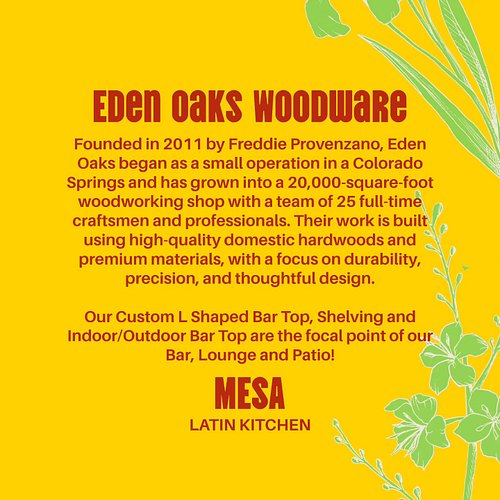 We love our eden oaks custom bar top and back bar because of the craftsmanship and beauty, but also because we love  supporti...