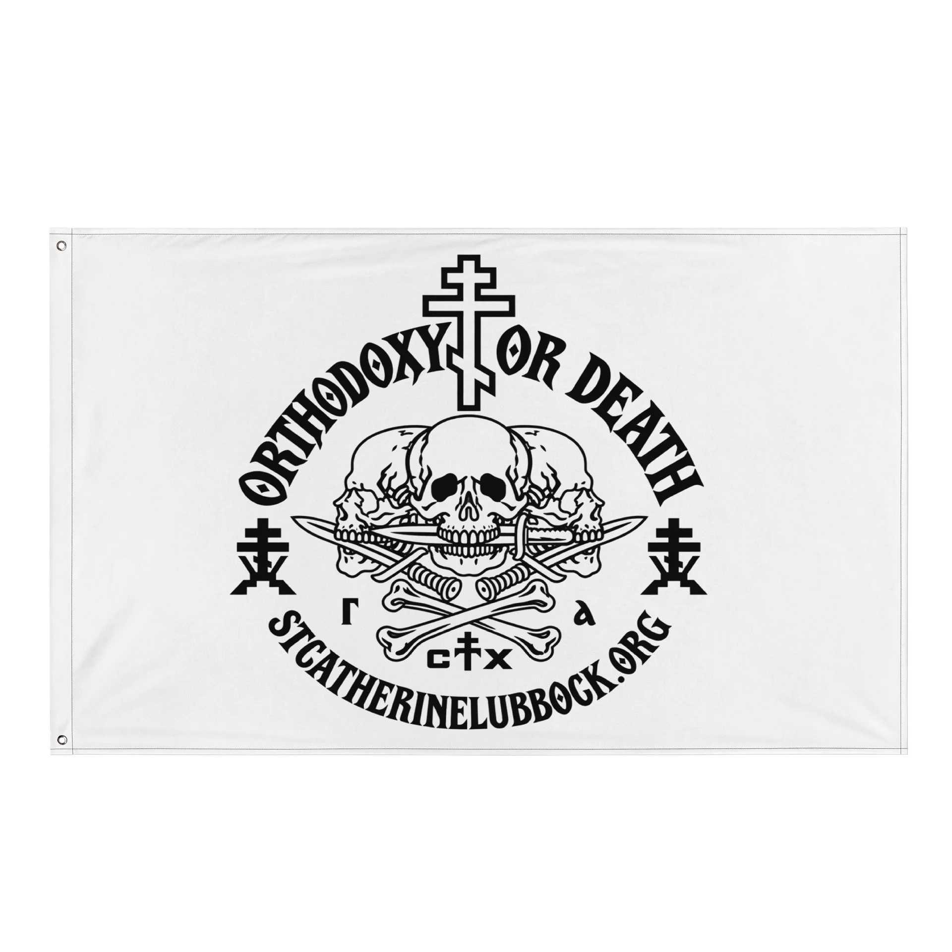 Orthodoxy or Death — Orthodox Battle Standard Flag (White) product image (1)