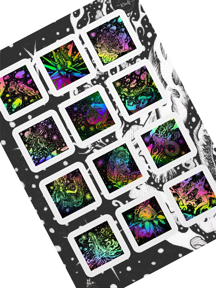 Cosmic Kaleidoscope zodiac Sticker Sheet product image (1)
