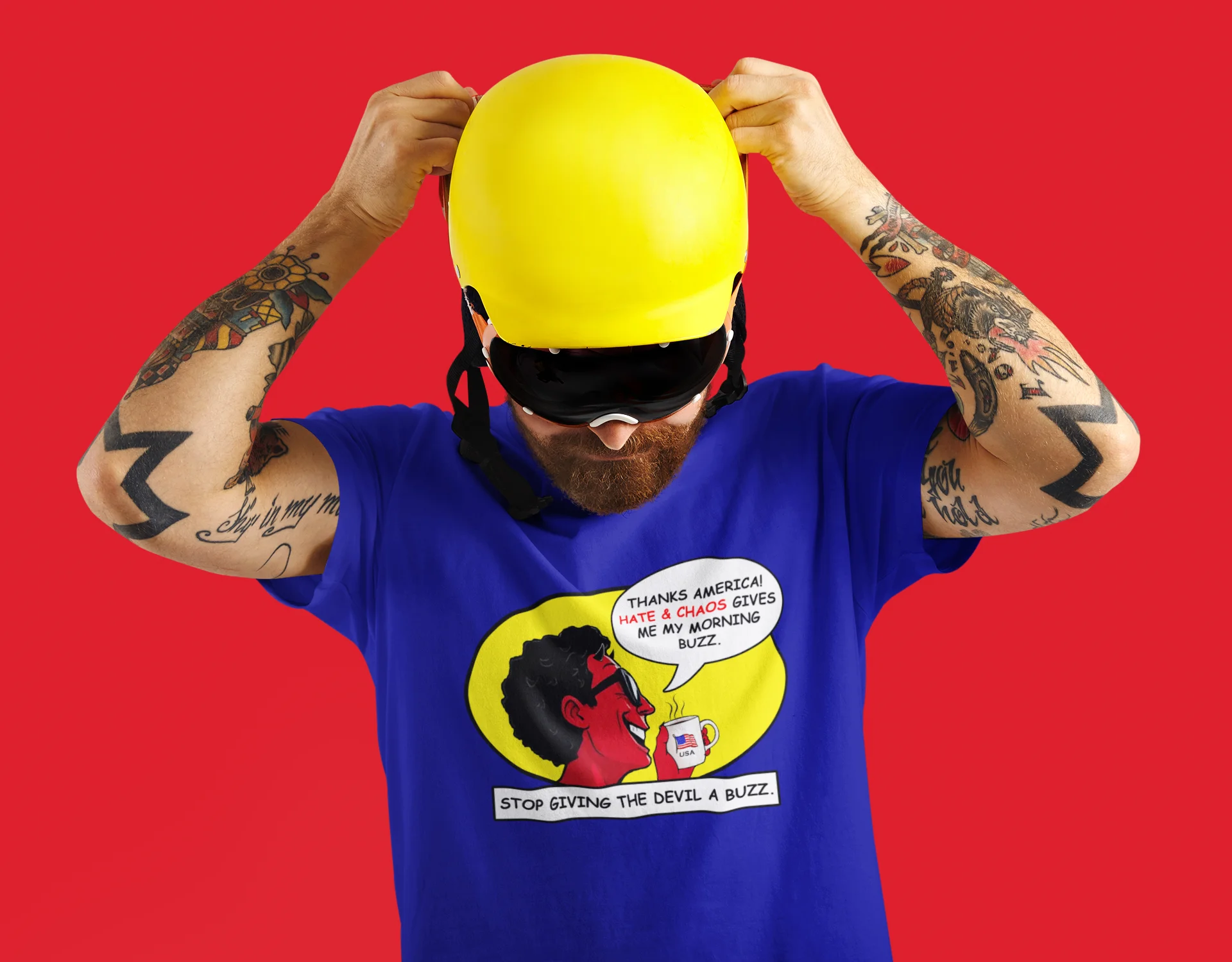 Stop Giving The Devil A Buzz Shirt - Funny Political Satire Tee product image (1)