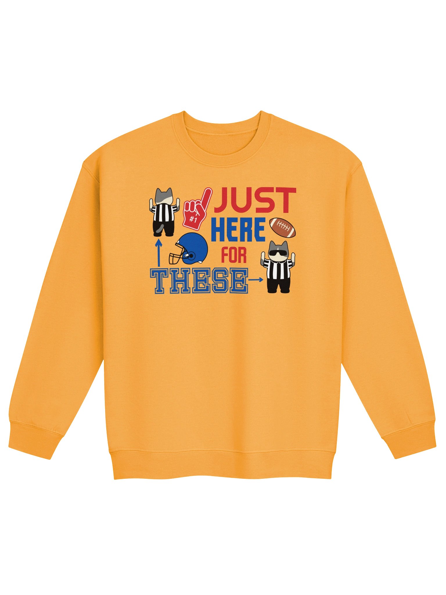American Football Cat (JUST HERE FOR THESE - touchdown signals) - Unisex Adult Midweight Crewneck Sweatshirt product image (25)