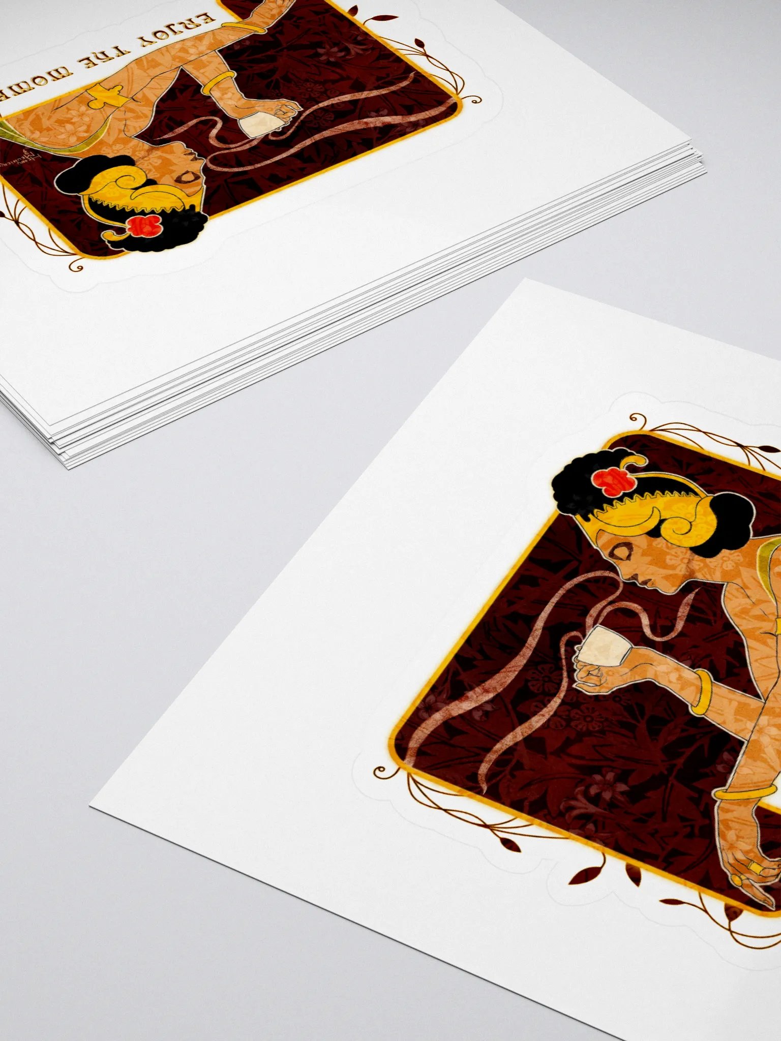 Vintage Coffee Enjoyment Kiss Cut Stickers product image (4)