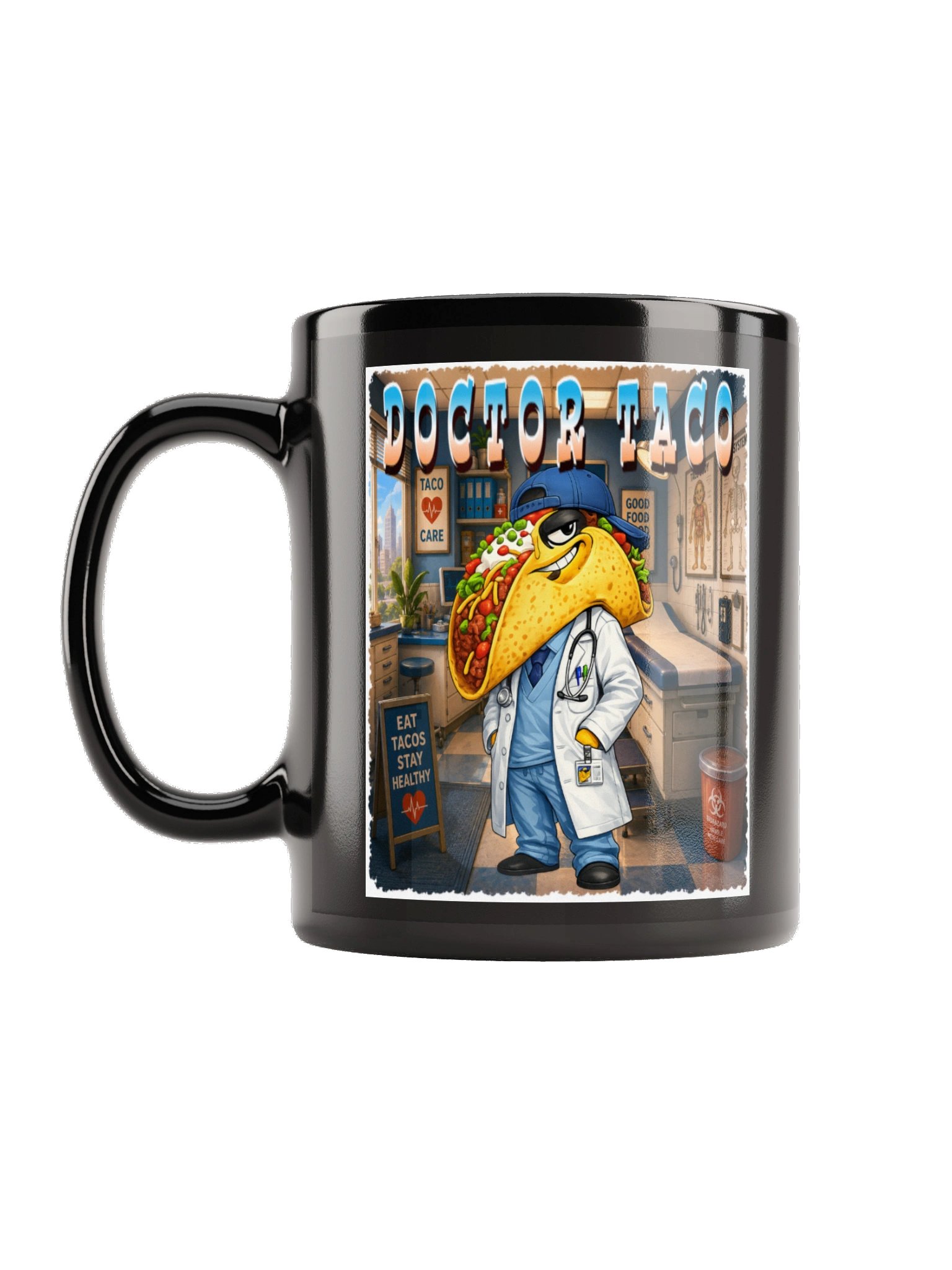 Doctor Taco Black Glossy Mug - The Taco Family product image (1)