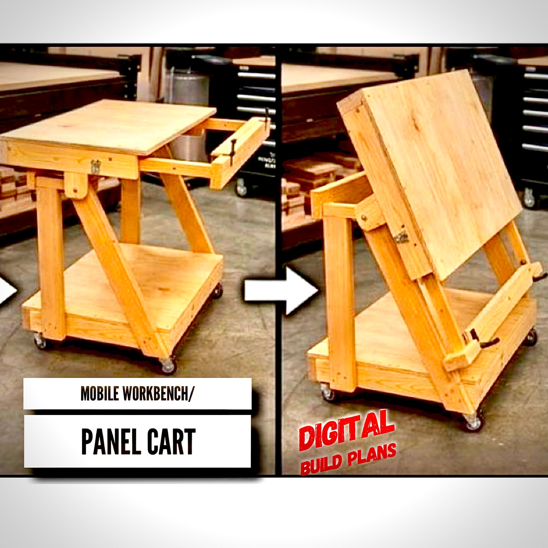 Mobile Workbench/Panel Cart Digital Plans product image (1)