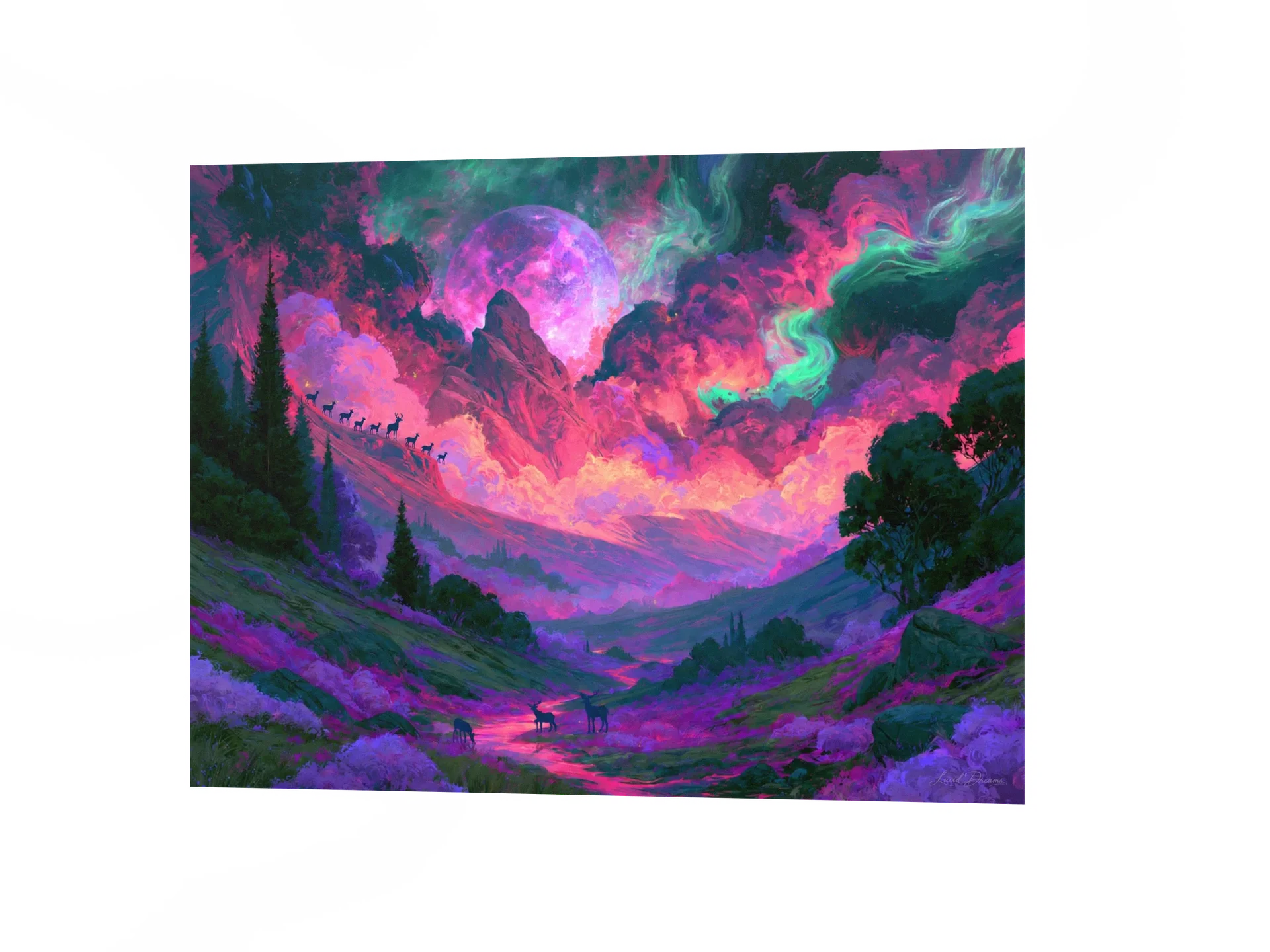 Neon Moon Landscape Art Print — Neon Moon Valley product image (4)