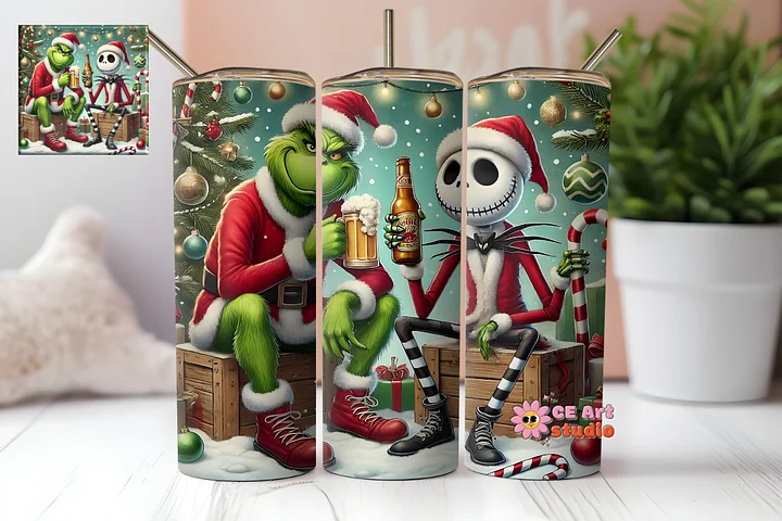 Grinch Christmas Tumbler Wrap PNG product image (1)