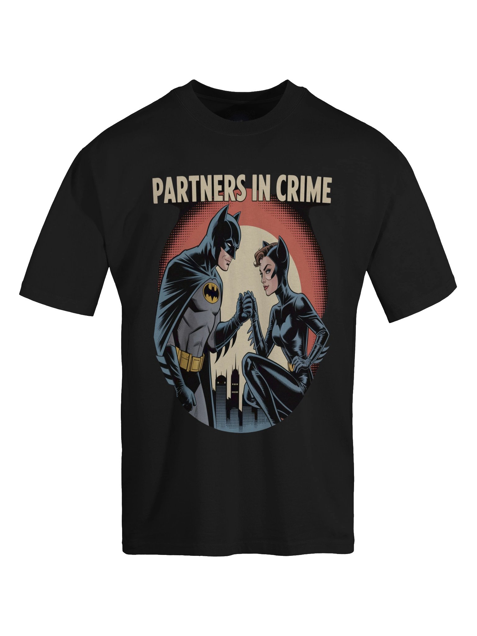 Fist of Fate: Batman & Catwoman Partners in Crime Oversized Faded T-Shirt product image (1)