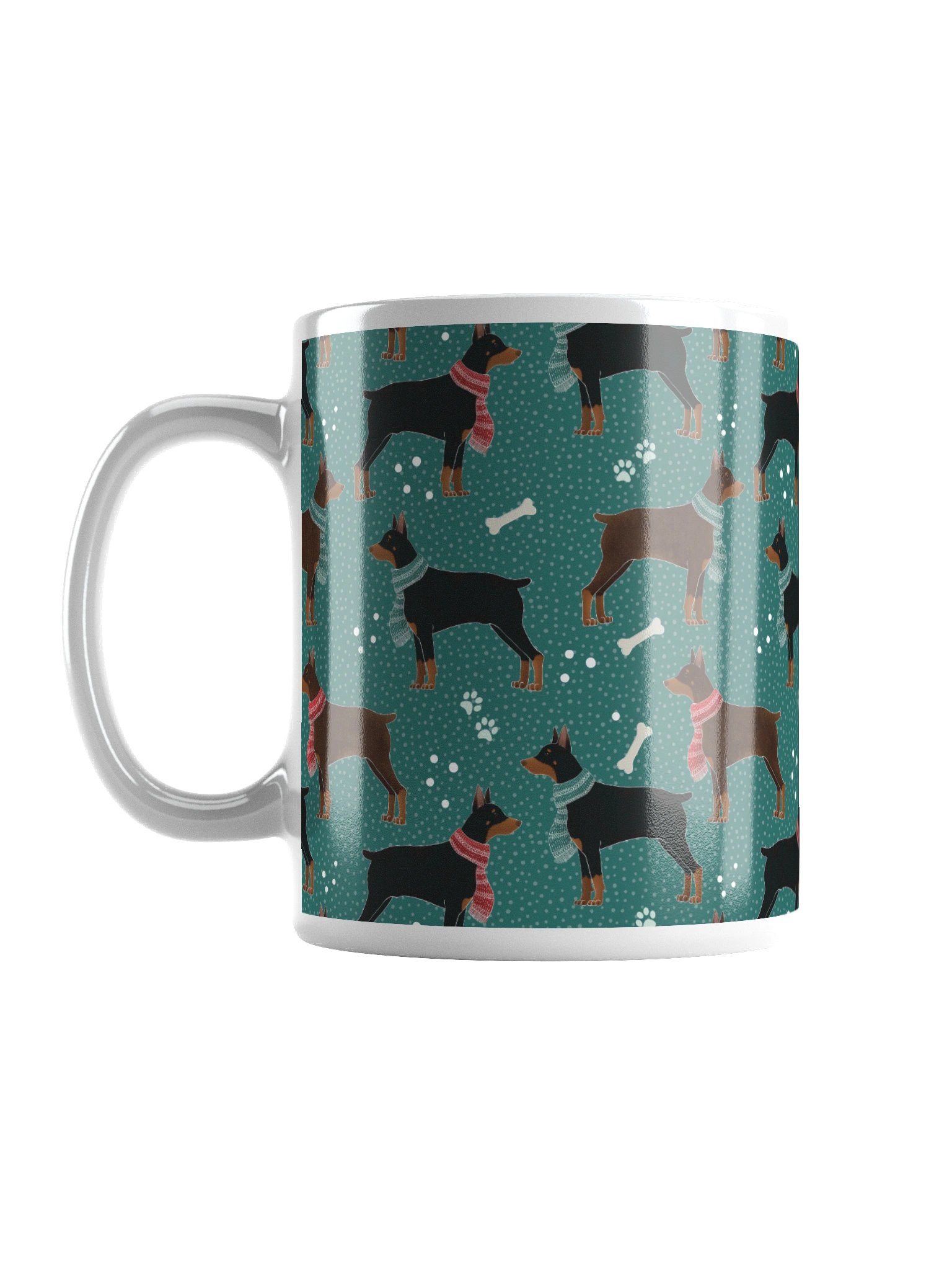 Winter Dobermans in Scarves Mug product image (2)