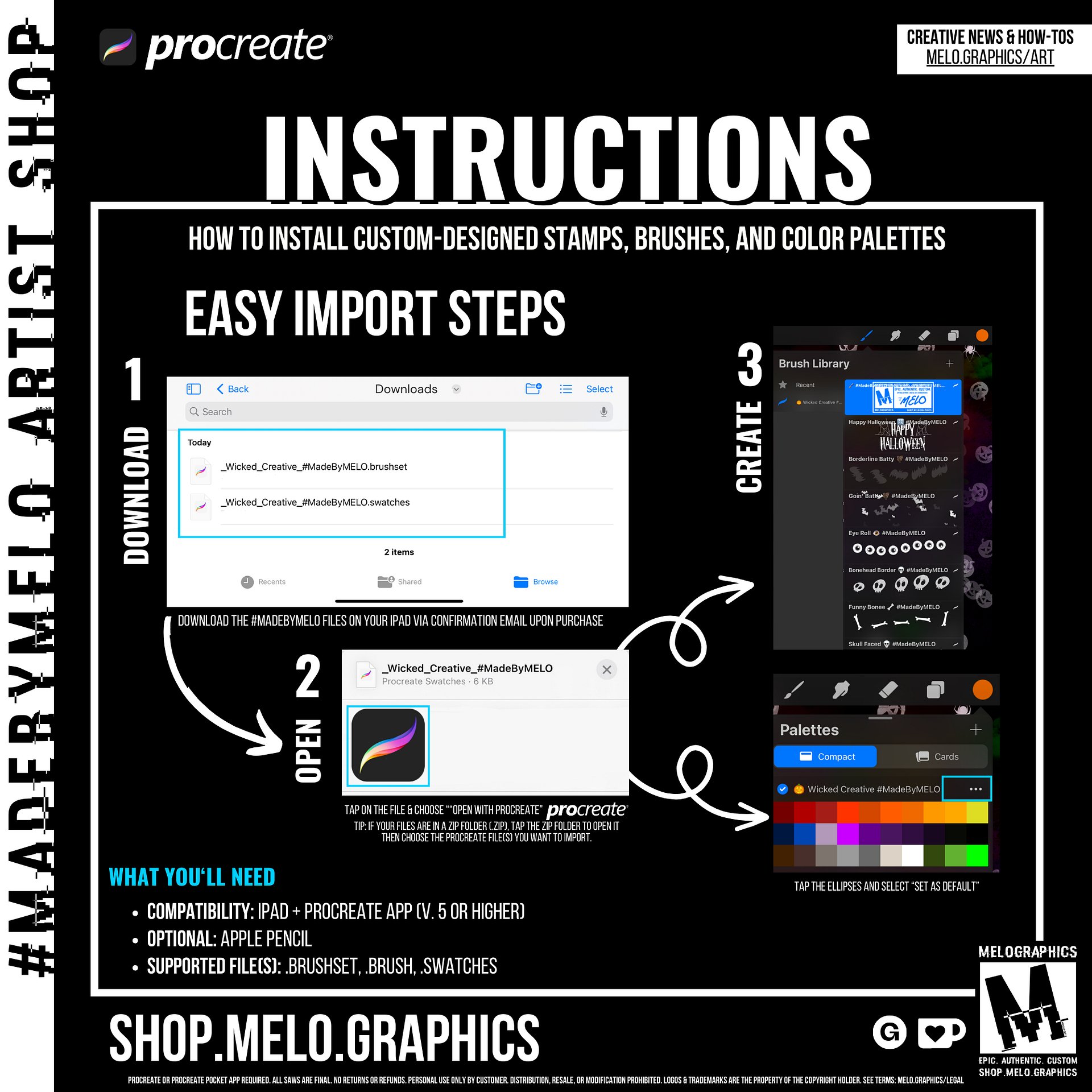 Display Type Procreate Lettering Stamps & Grids Brush Set Bundle | #MadeByMELO product image (4)