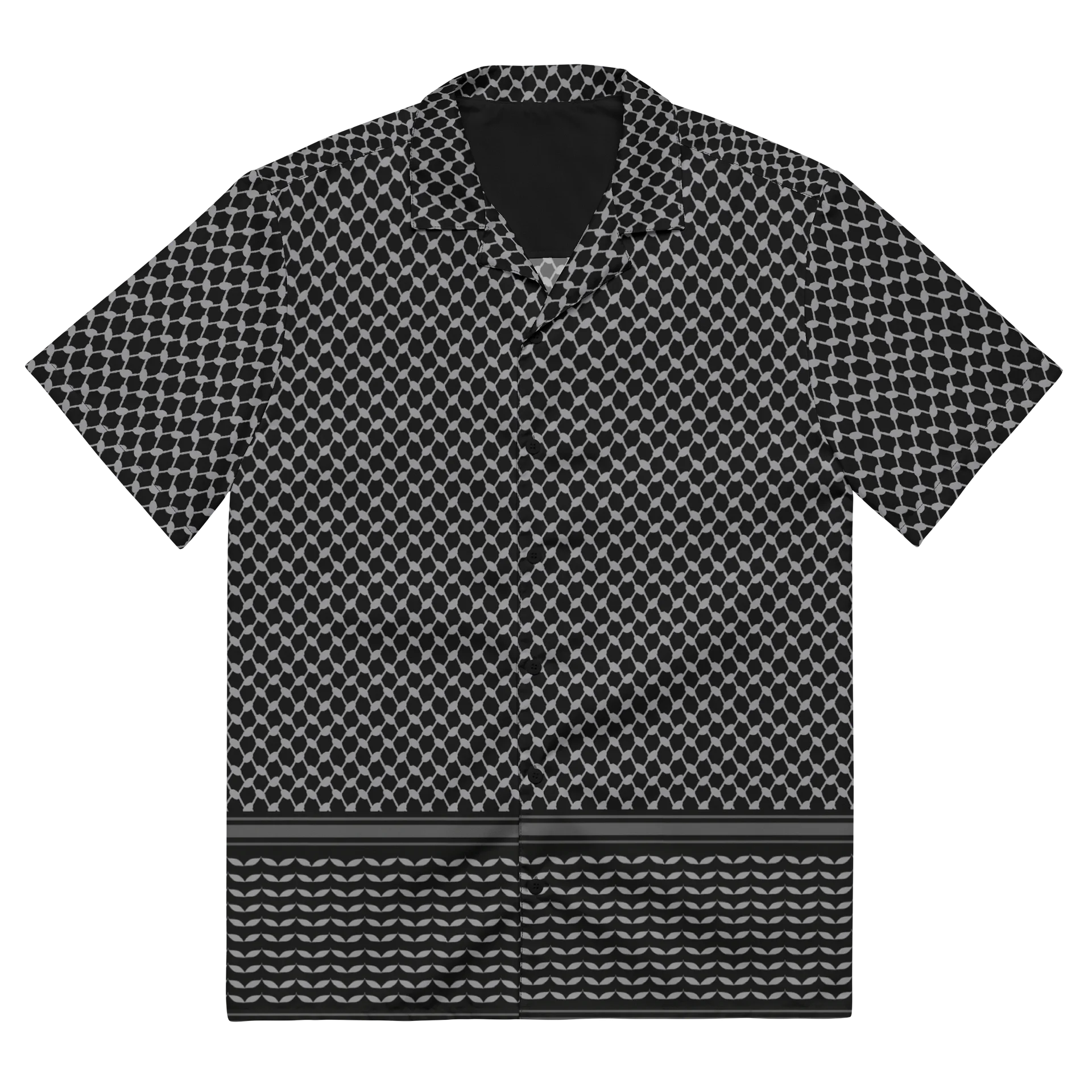 Kufiya Button Down Shirt Black & Grey product image (1)