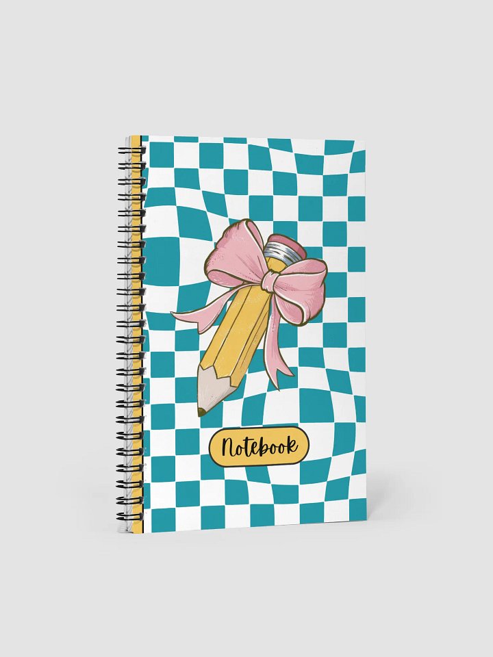 Checkered Teal Charm Spiral Journal product image (1)