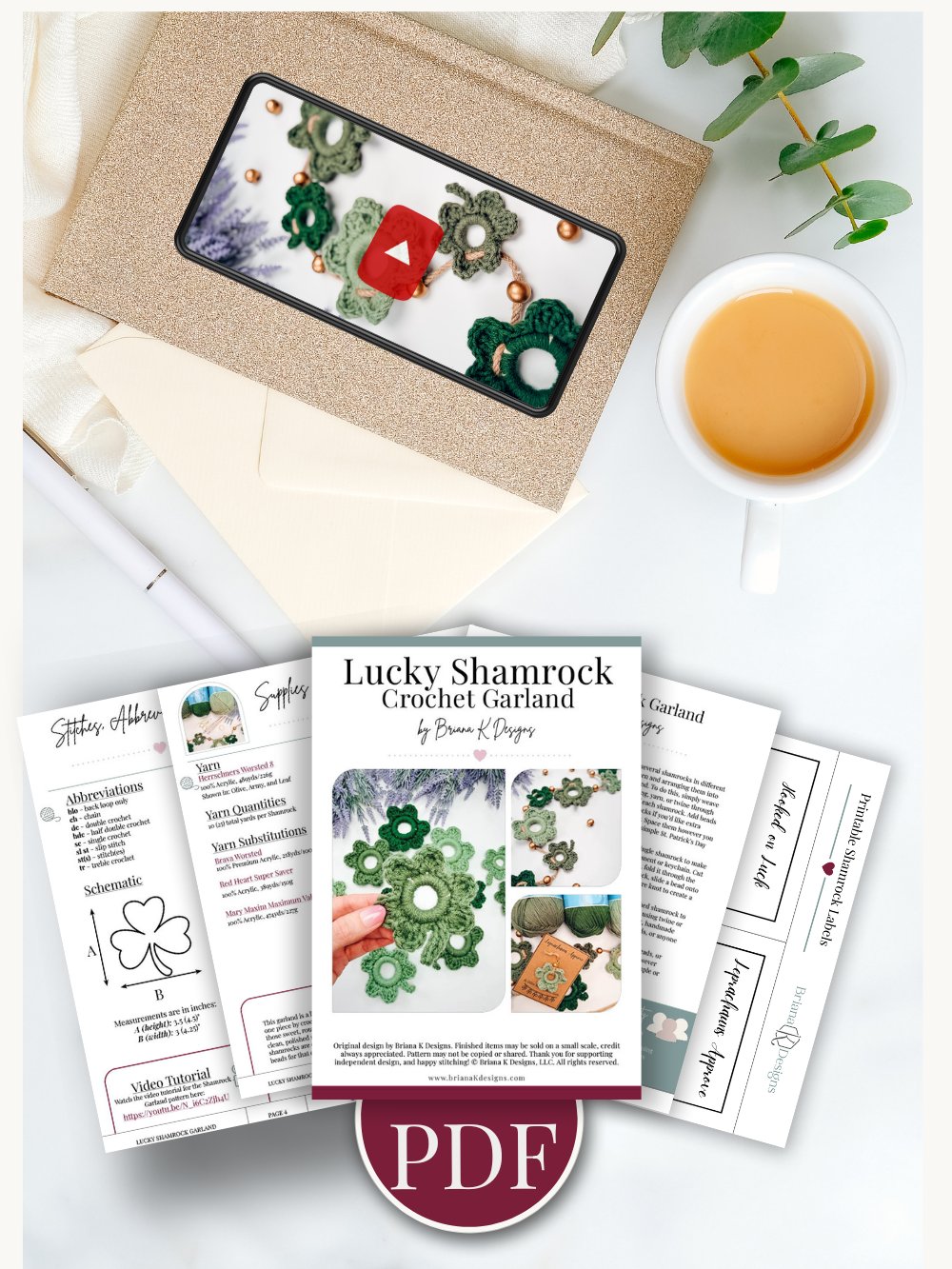 Lucky Shamrock Crochet Garland product image (2)