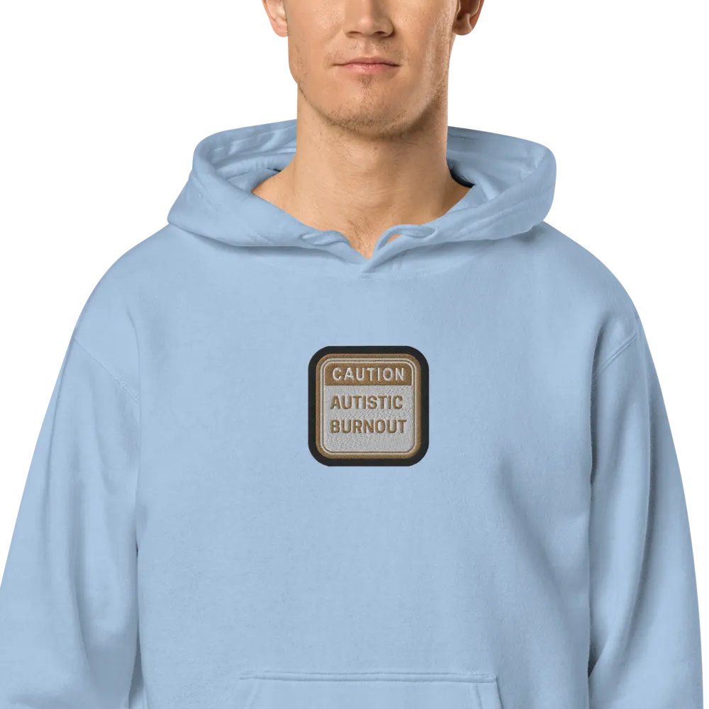 CAUTION: ASD BURNOUT embroidered pigment hoodie (brown bubble design) product image (2)