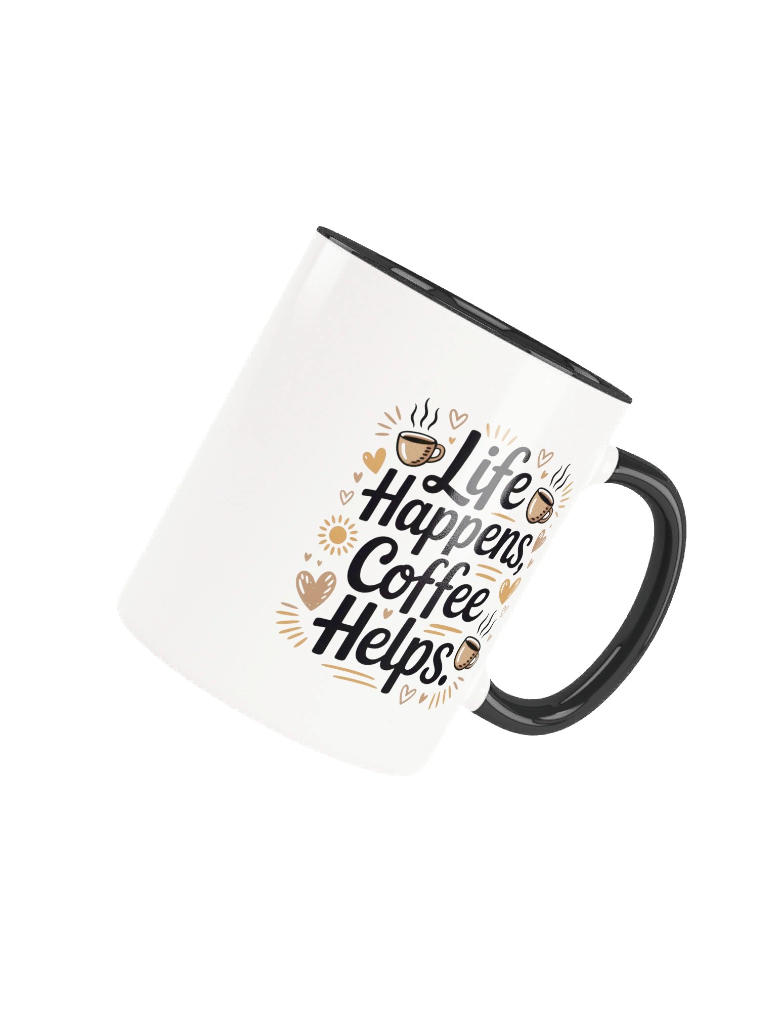 Life Happens Coffee Helps Mug - with Color Inside product image (4)