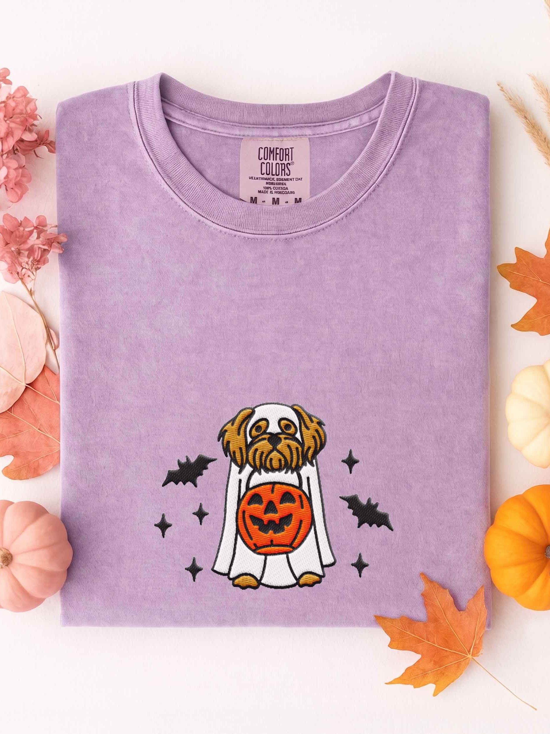 Halloween Shih Tzu(Brown) Embroidered T-Shirt product image (1)