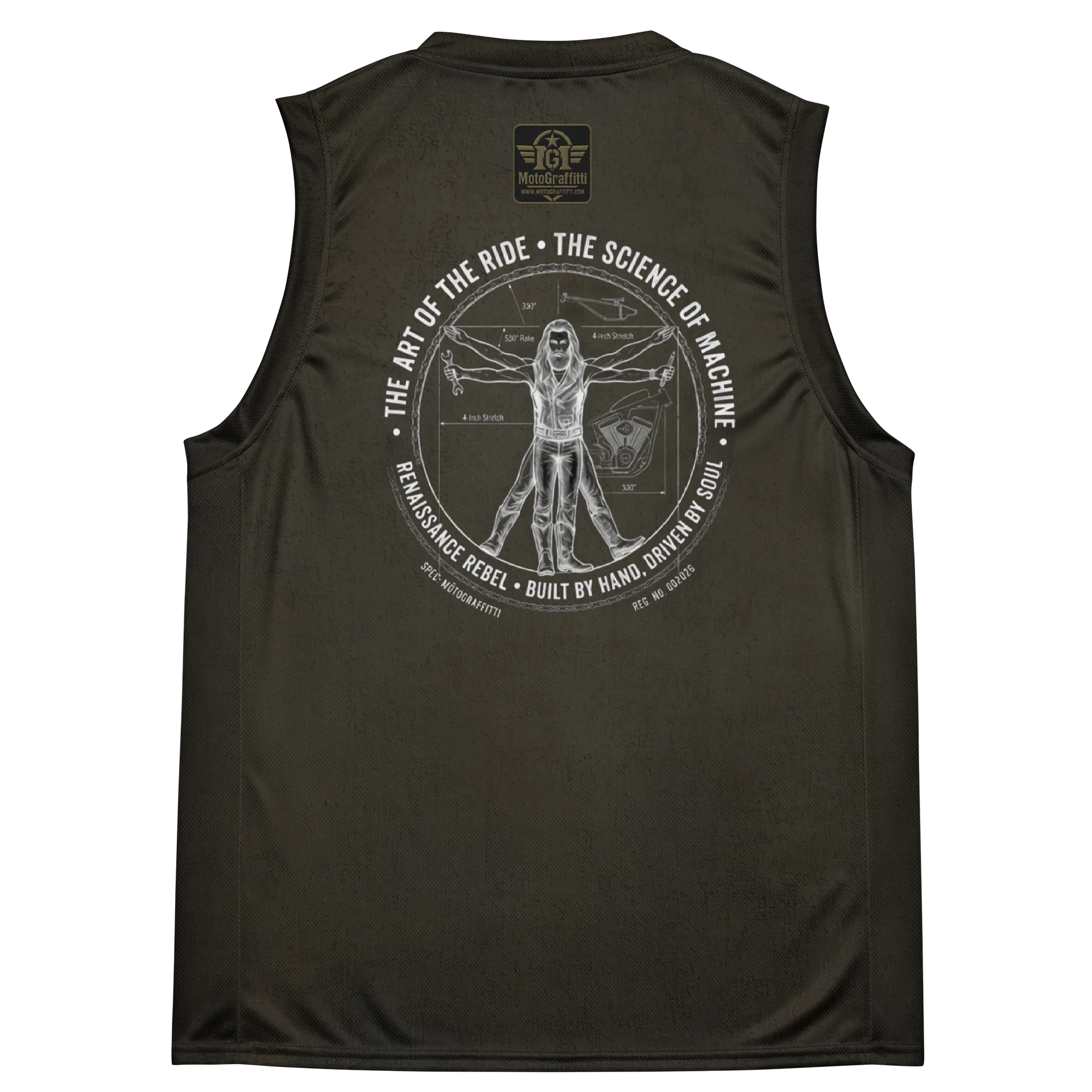 The Vetruvian Biker Black Distressed Sleeveless Riding Tee product image (4)