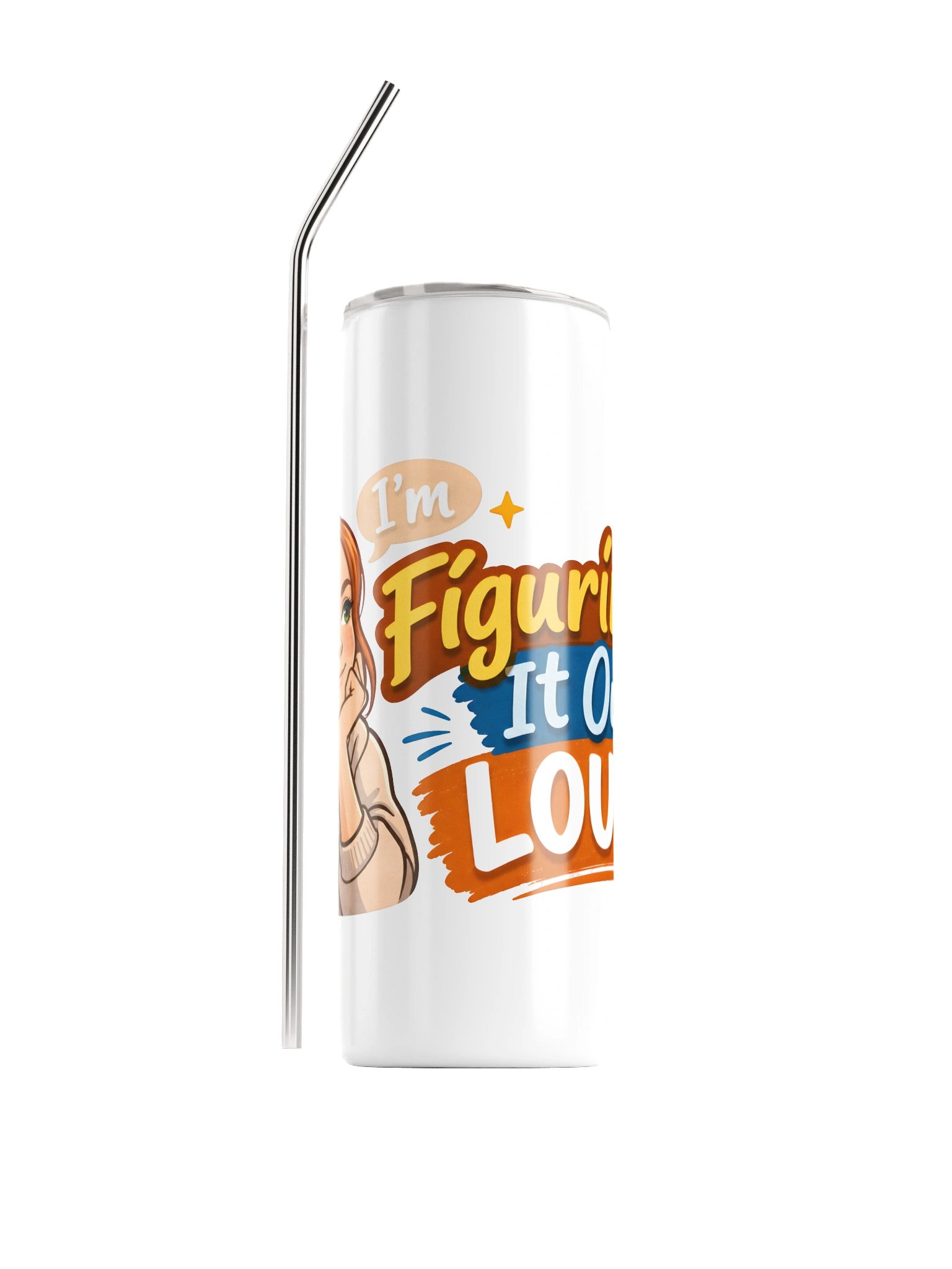 (LIMITED EDITION) Figuring it out loud podcast logo tumbler - white product image (1)