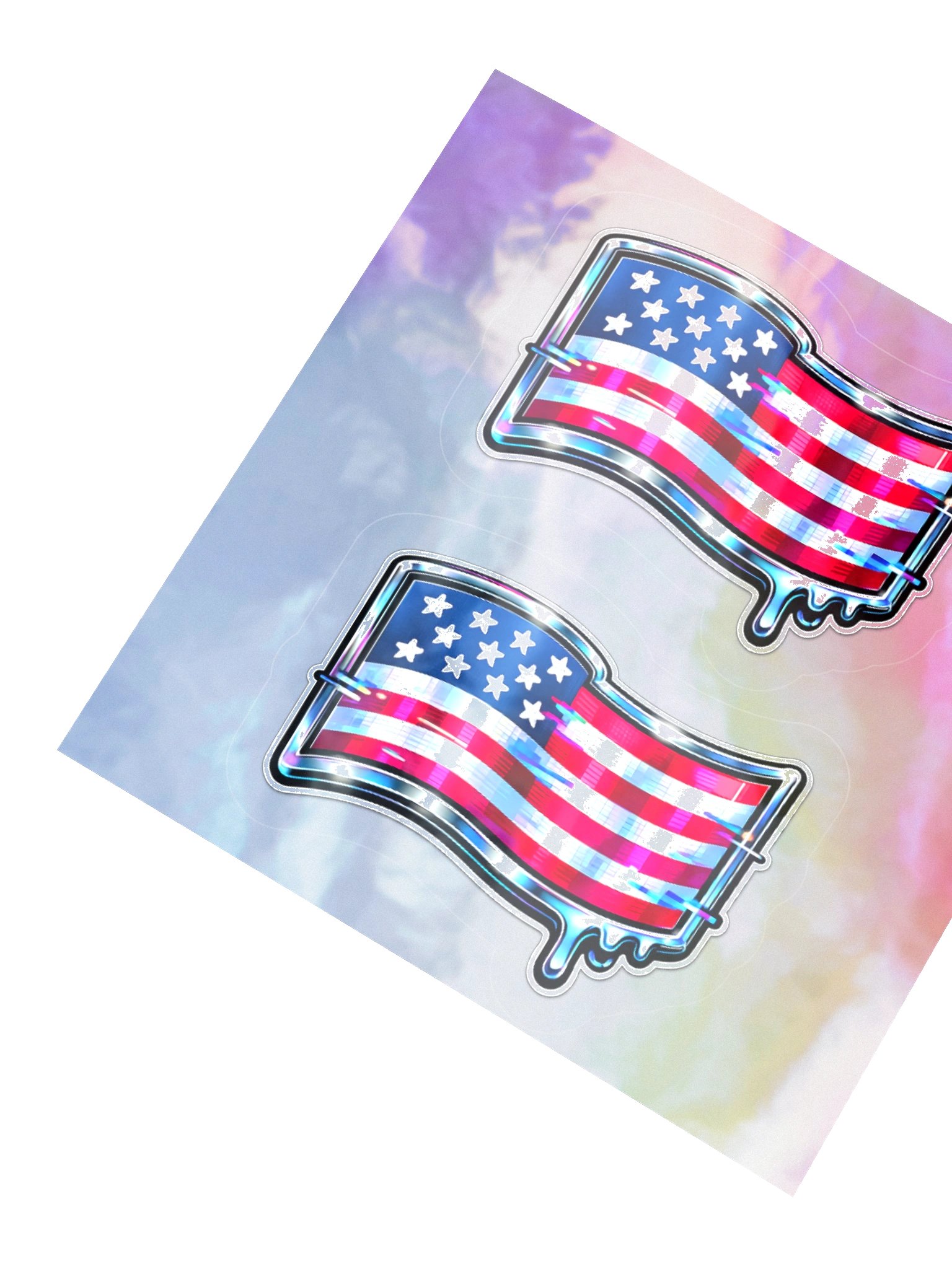Holographic Dripping USA Flag Sticker 2-Pack product image (6)