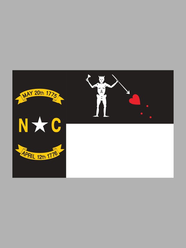 North Carolina Revenge Flag Sticker-Black Edition product image (2)