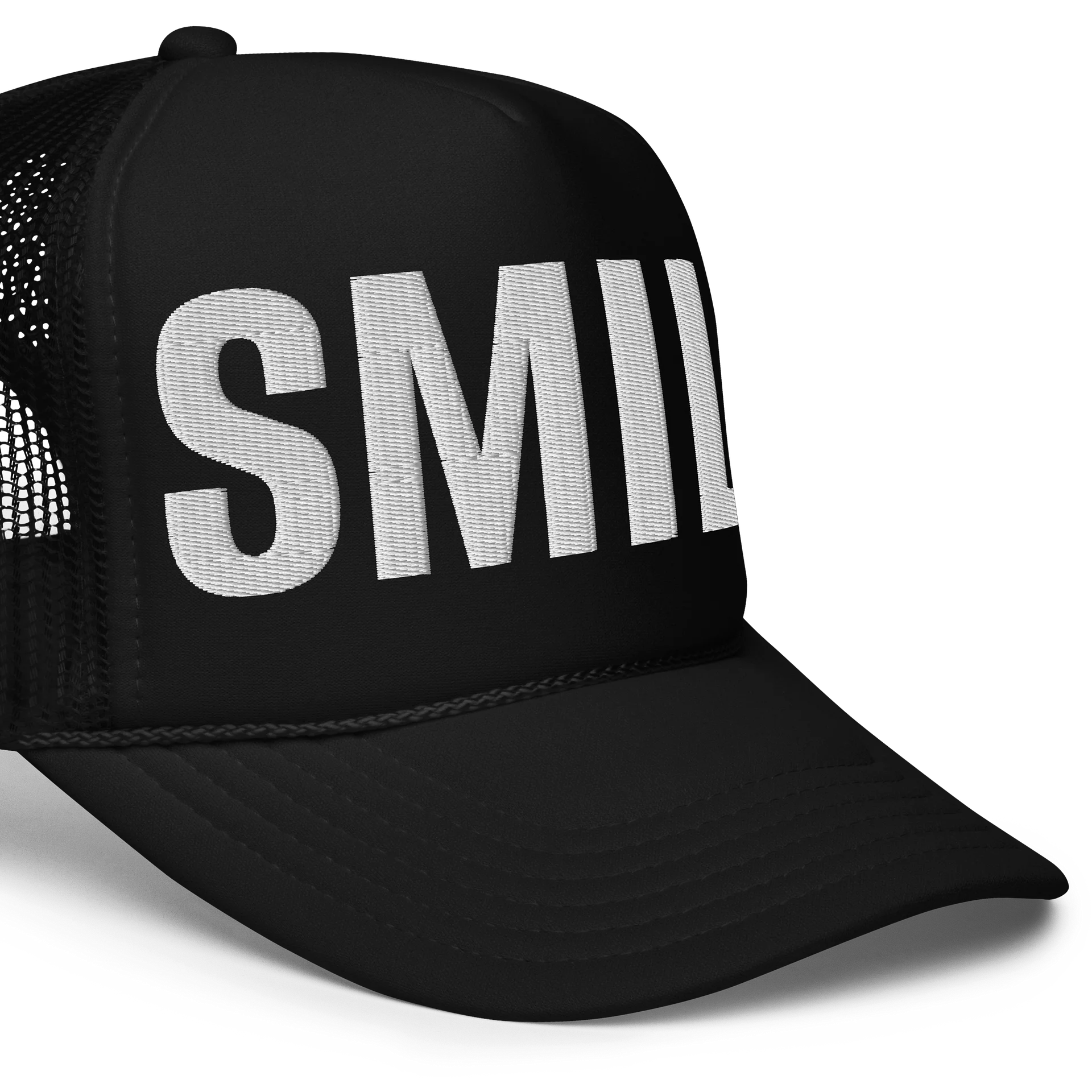 SMILE (White Font) Foam Trucker Hat product image (5)
