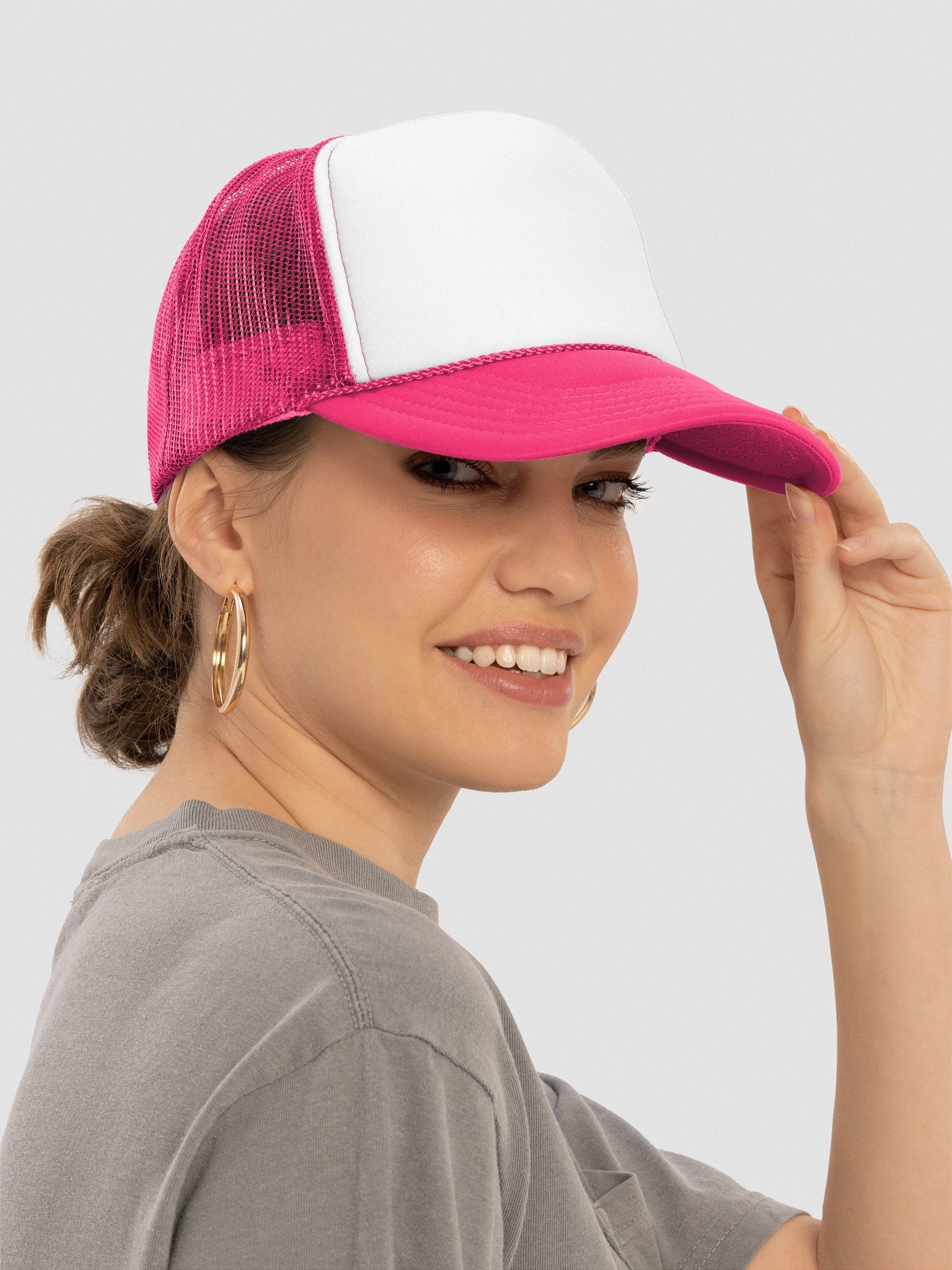 OTTO Pink and White \'Let Them\' Mesh Trucker Hat Pink Wholehearted Ent. Foam Otto trucker hat – Wholehearted  main image 2