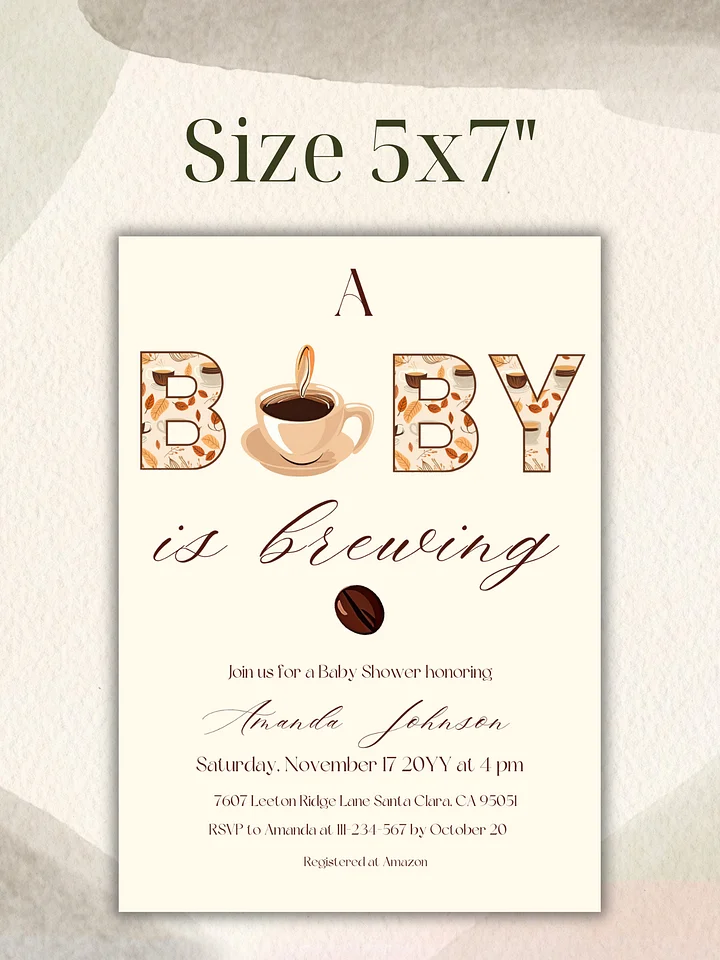 A Baby is Brewing Baby Shower Invitation, Rustic Fall Gender Neutral Shower, Coffee Themed Brunch Invite, Digital Download Canva Template product image (2)