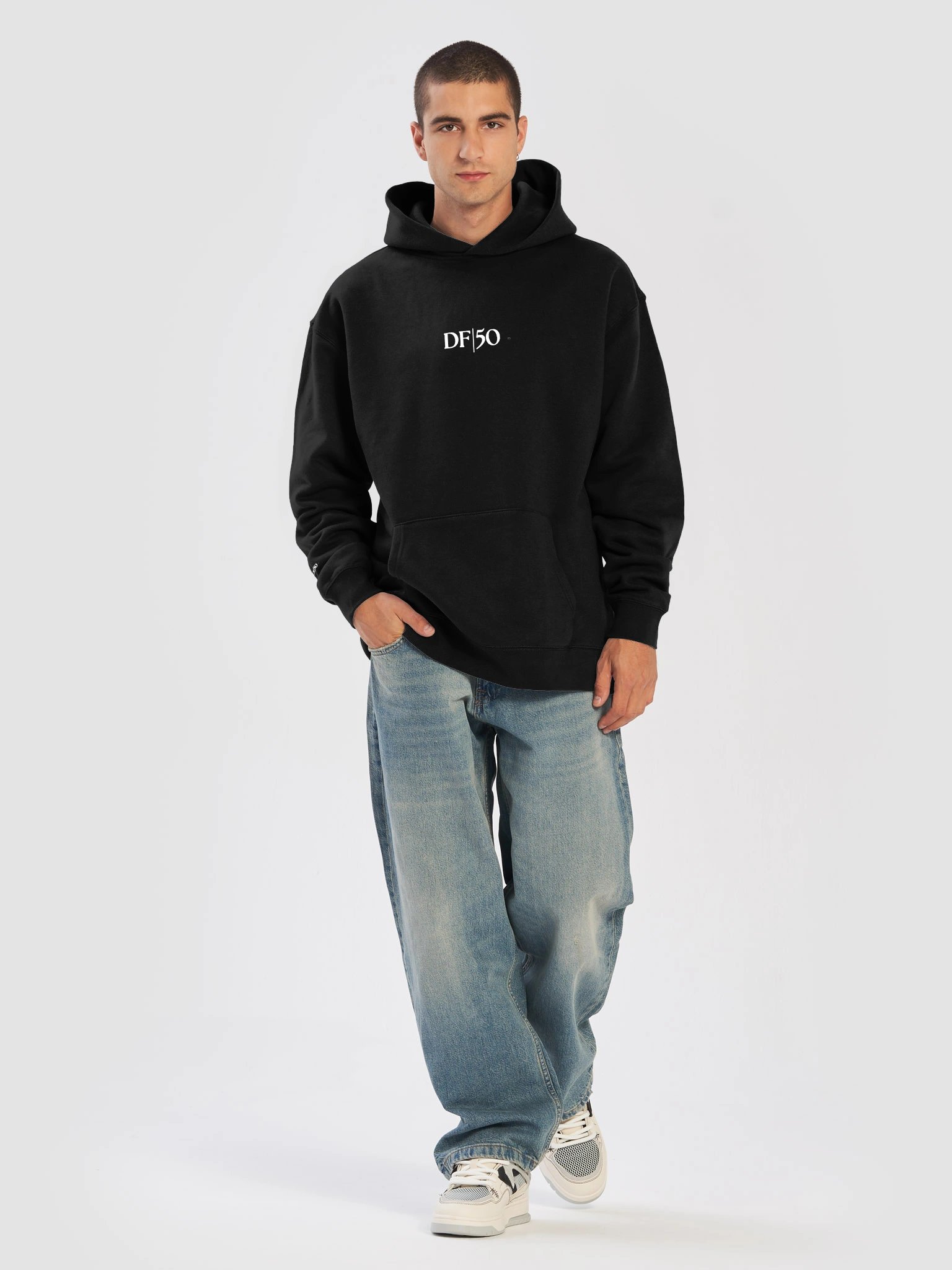 DF50 EMBROIDERED FRONT AND SLEEVE Unisex Premium Oversized Hoodie product image (1)