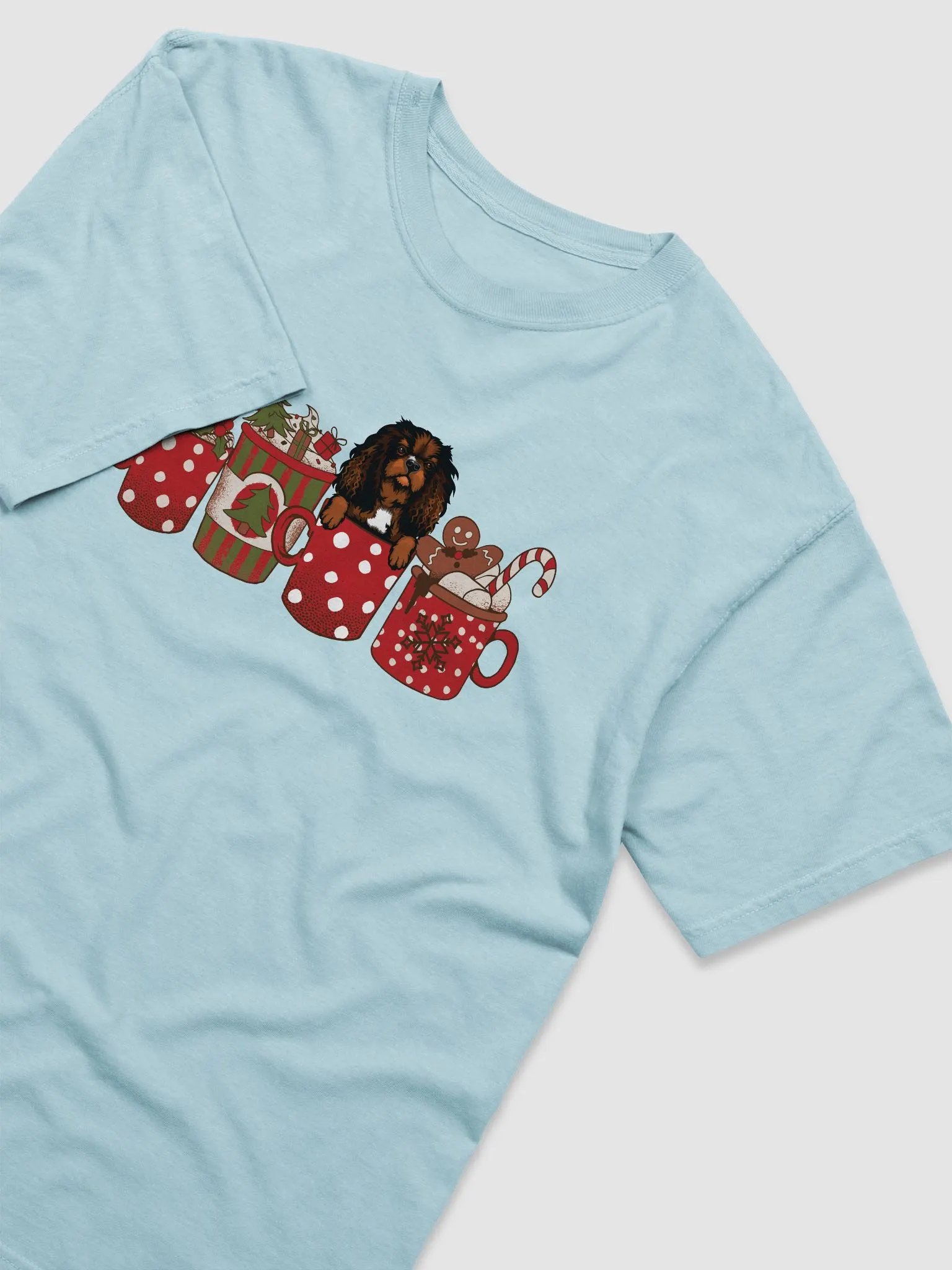 Cute Cavalier King Charles Spaniel(Ruby) in a Christmas Cup T-Shirt | Funny Christmas Pup in a Cup product image (11)
