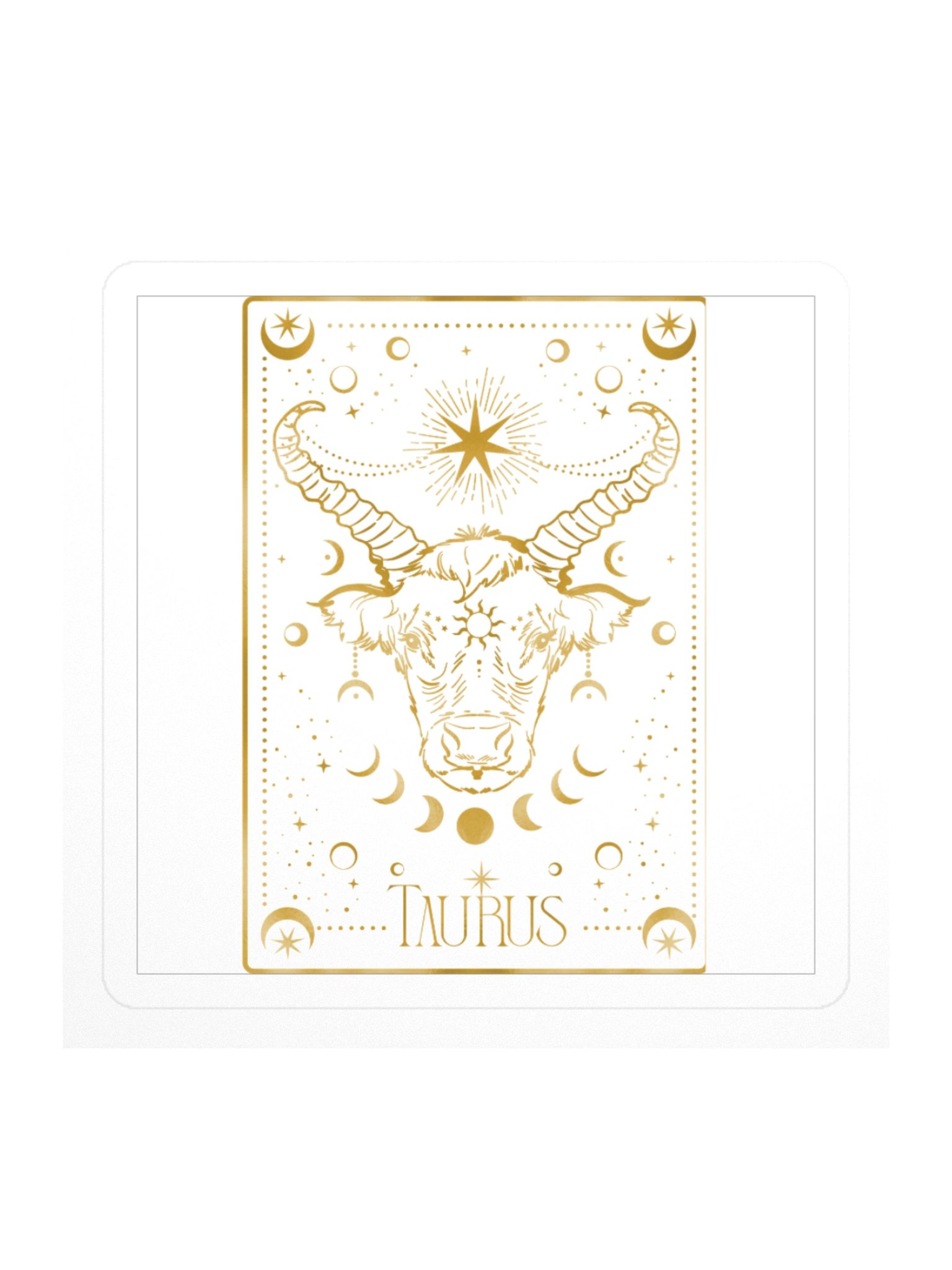Taurus Zodiac Sticker — Golden Celestial Bull Design product image (1)