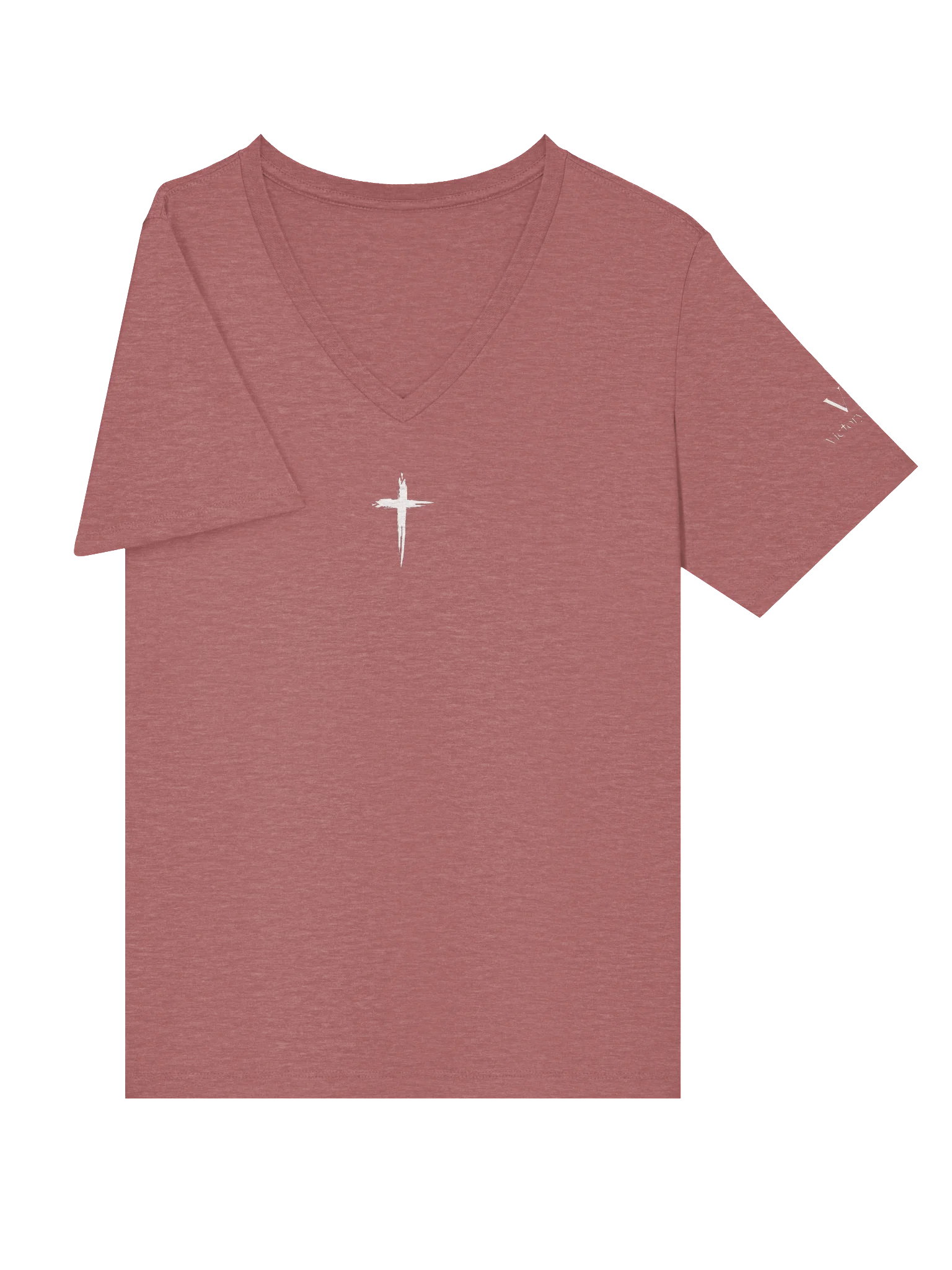 VIP Victory in Prayer Relaxed All Around Cross Womens V-Neck Tee product image (51)