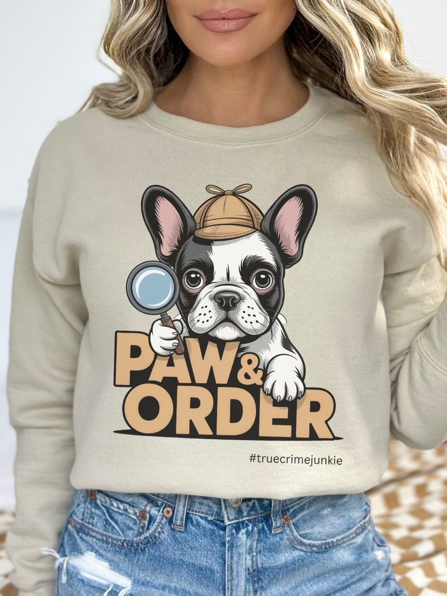 True Crime Junkie French Bulldog Lover Sweatshirt product image (13)