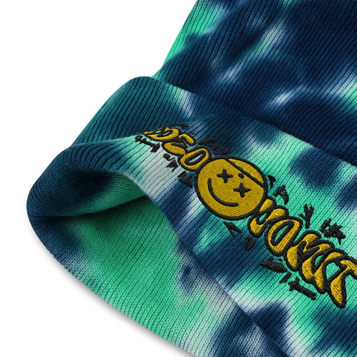 Graffiti tie-dye embroidered beanie product image (1)