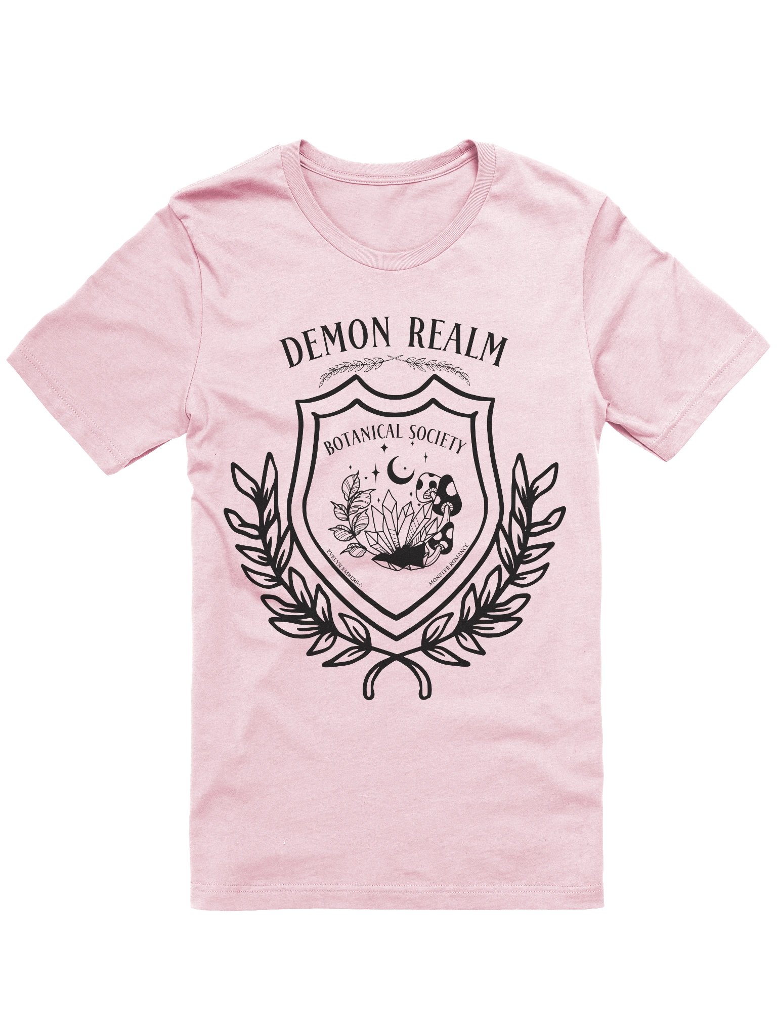 "Demon Realm Botanical Society" Bella+Canvas T-Shirt - black text on light colors product image (7)