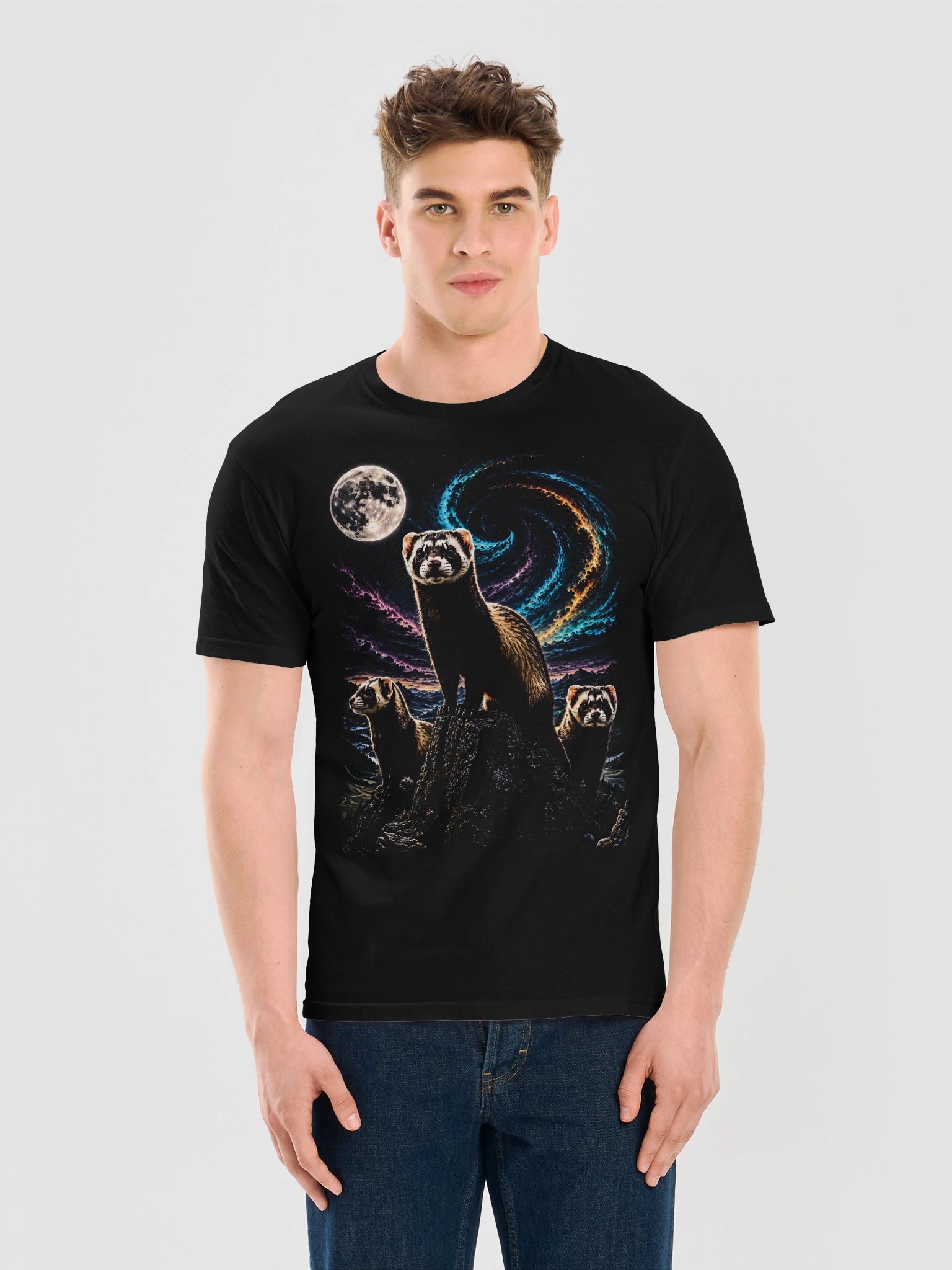 Ferret Howling Moon Tshirt | Unexpected Legends Shirt product image (6)