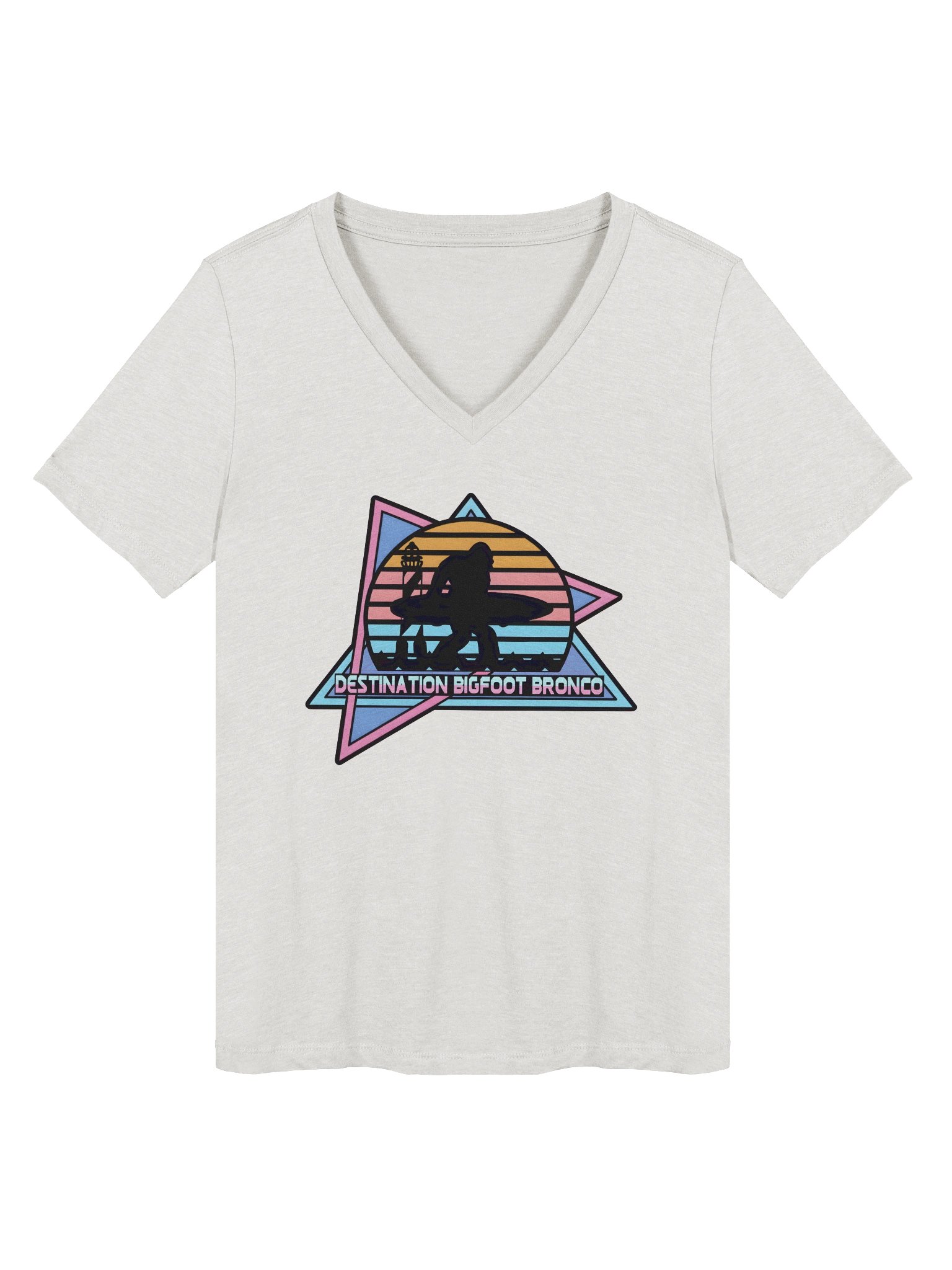 Destination Bigfoot Bronco Retro-Inspired Bella+Canvas Women's Relaxed V-Neck T-Shirt (Multiple Colors Available) product image (9)
