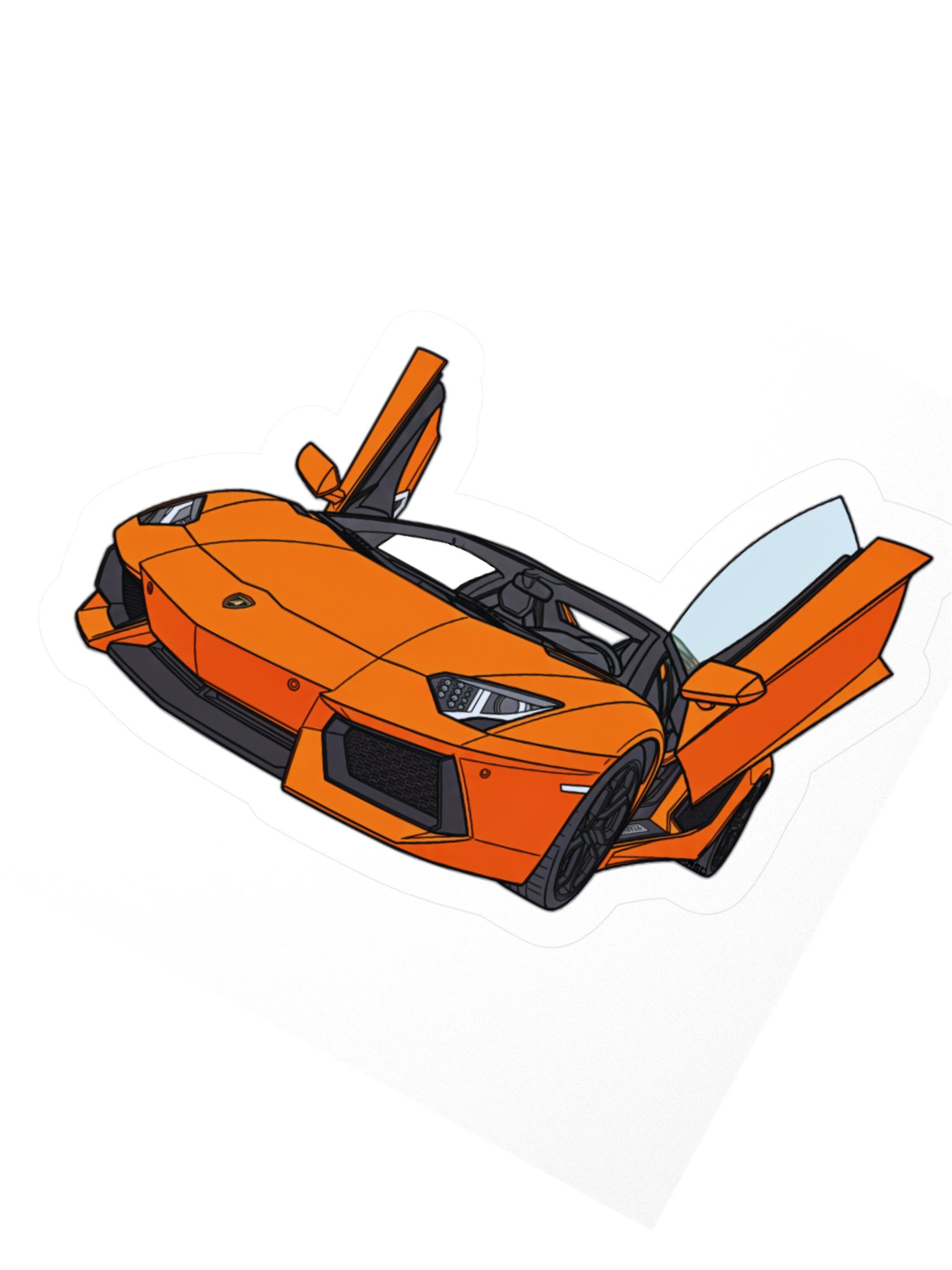 Orange Lamborghini Aventador Sticker (Retro, Sketch, Silhouette) product image (5)