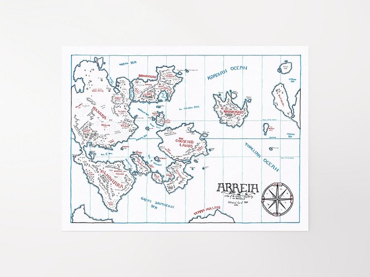 "The World of Arreia" | Printed Map product image (1)
