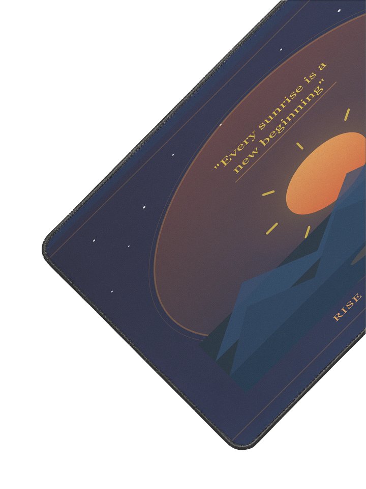 Sunrise Desk Mat 12x22 – Rise Shine Repeat Workspace Pad product image (2)