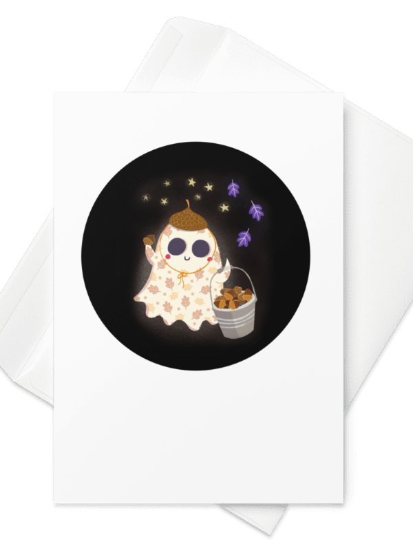 Little Ghost Acorn Collector - Greeting Card product image (2)