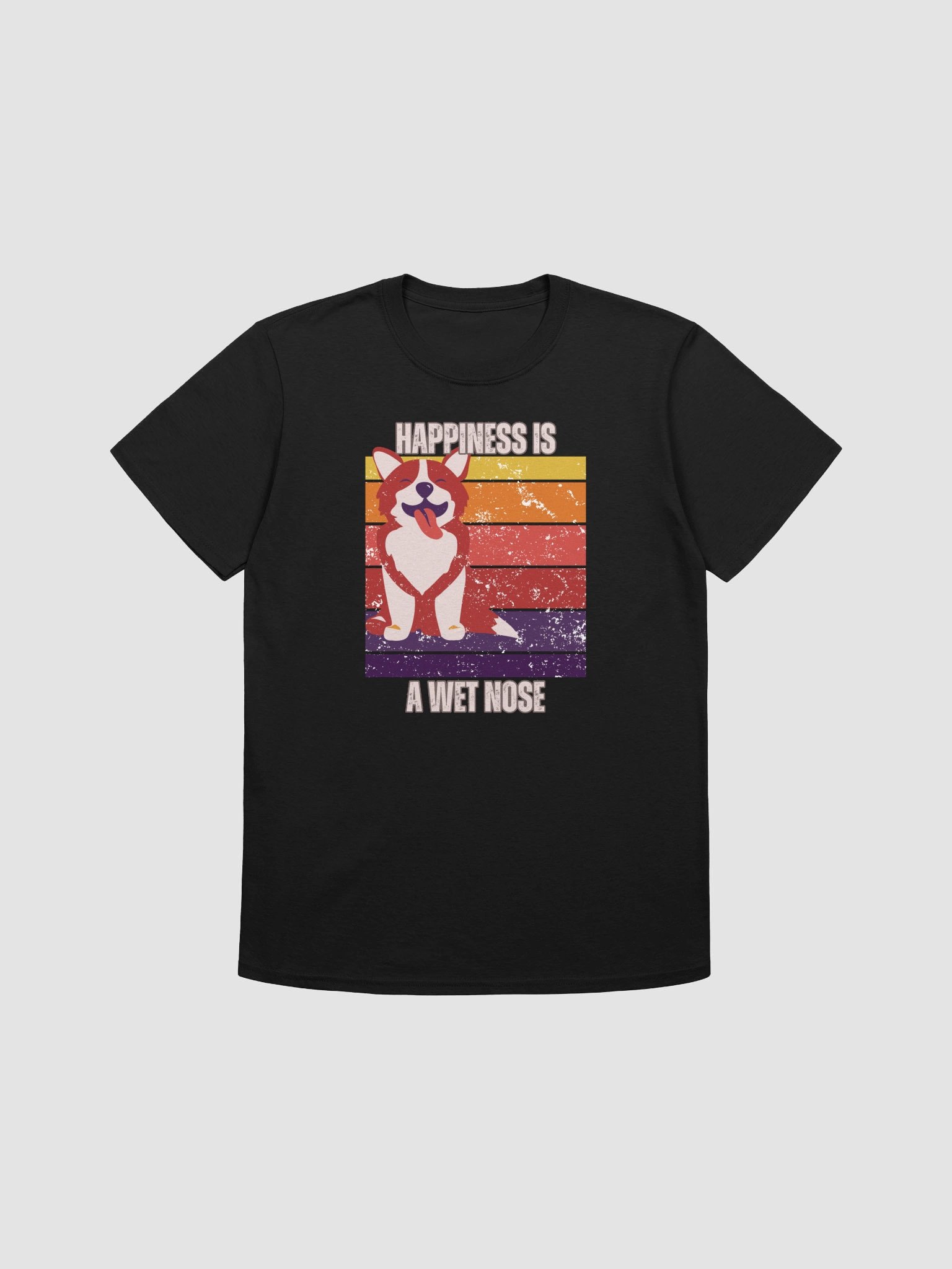 Happiness is a Wet Nose – Retro Dog Lover T-Shirt product image (2)