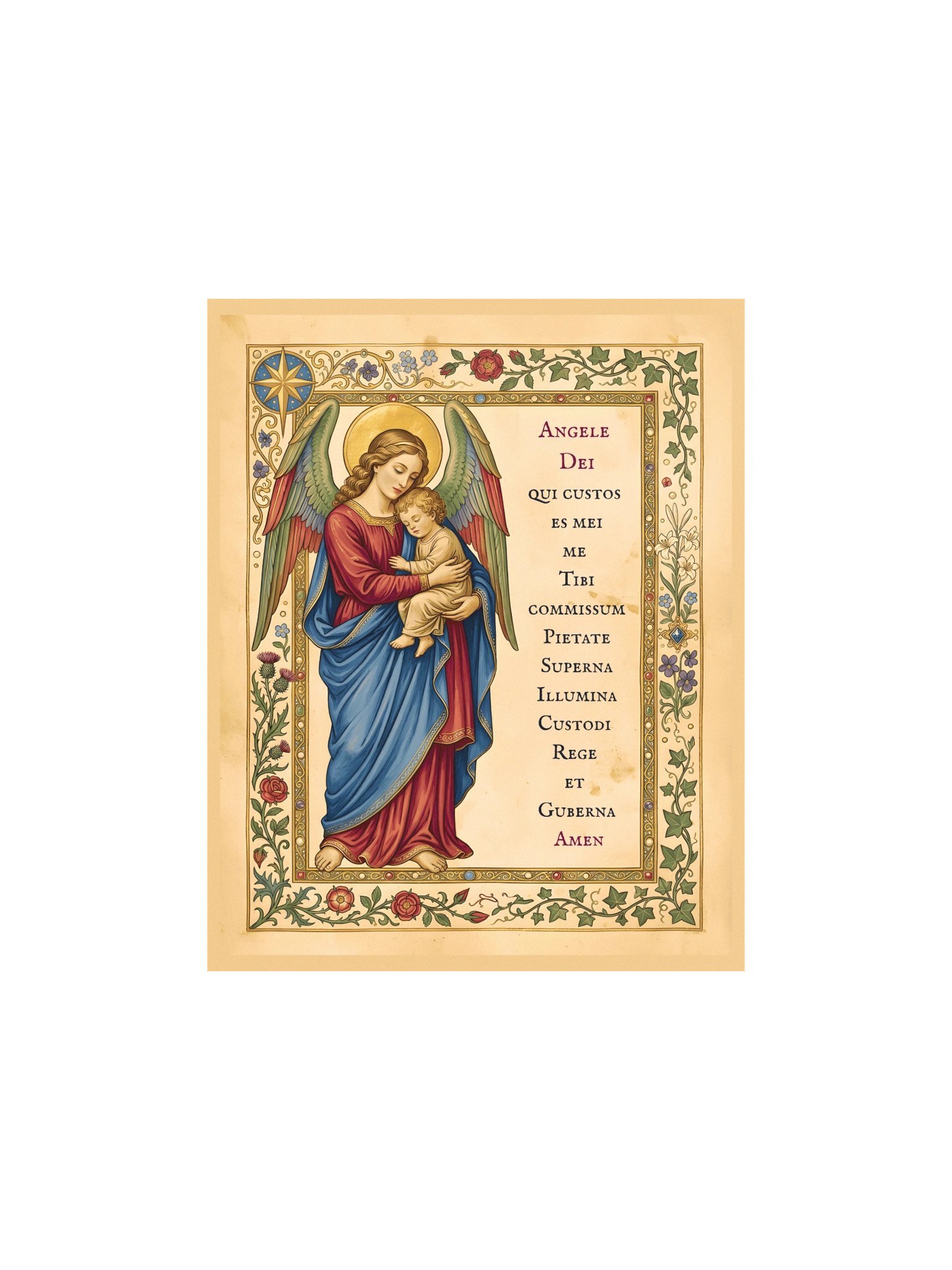 Angele Dei – Traditional Prayer to the Guardian Angel in Latin, Fine Art Poster product image (1)