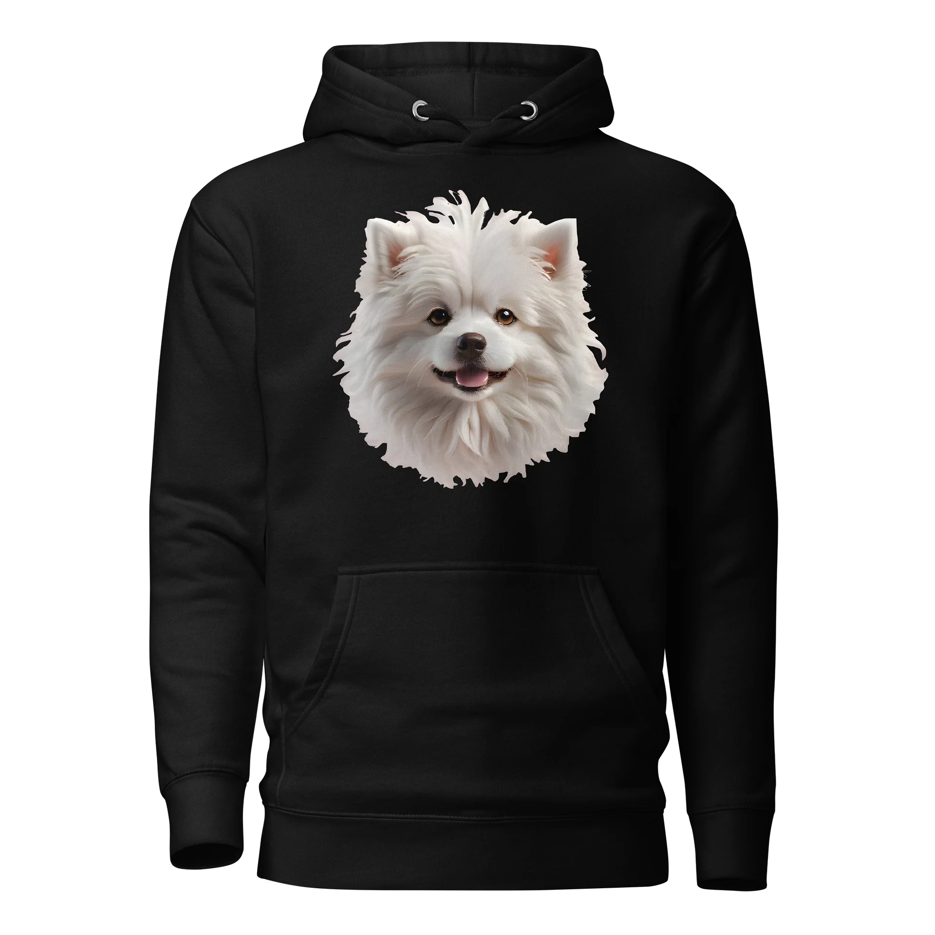 Cute White Pomeranian Dog Face Illustration – Fluffy Puppy Portrait Art Design product image (1)