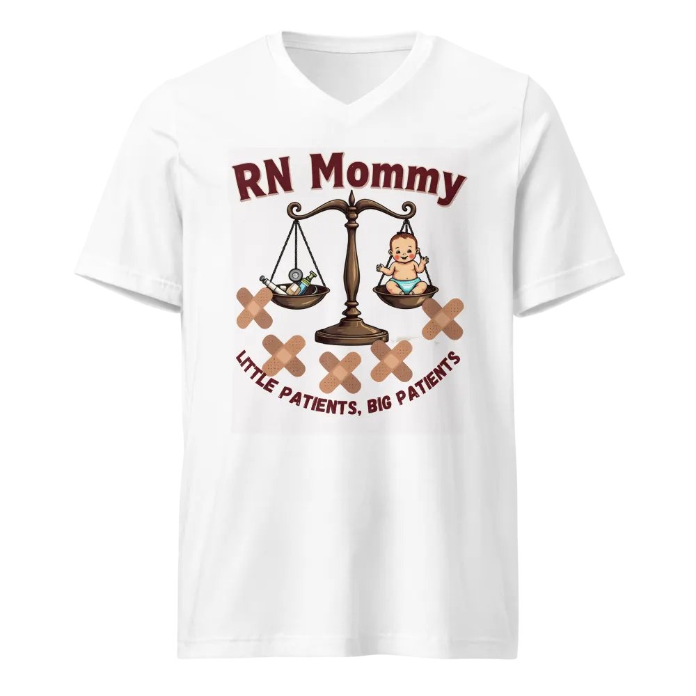 RN Mommy - Little Patients, Big Patience V-Neck Tee product image (5)