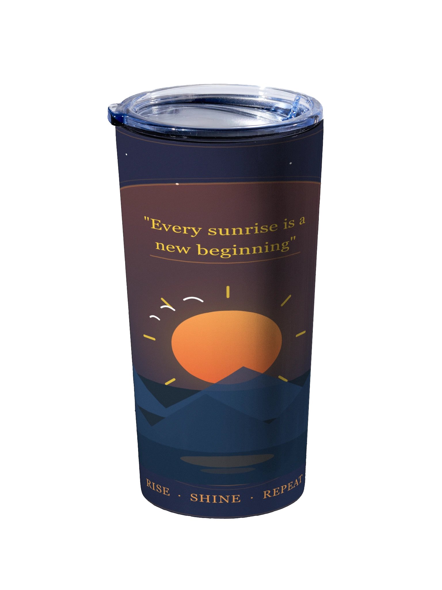 Sunrise Motivation 20oz Stainless Steel Tumbler – Rise Shine Repeat product image (2)