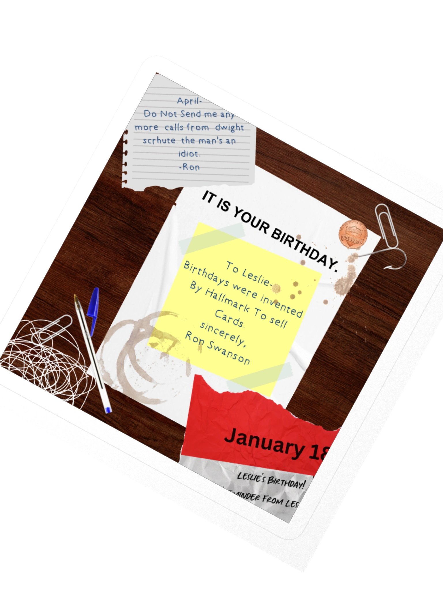 Parks and Recreation Leslie Knope's Birthday Square Sticker product image (2)