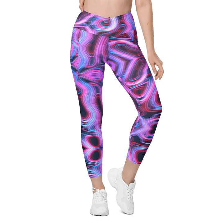 Psychedelic Wave All-Over Leggings with Pockets product image (1)